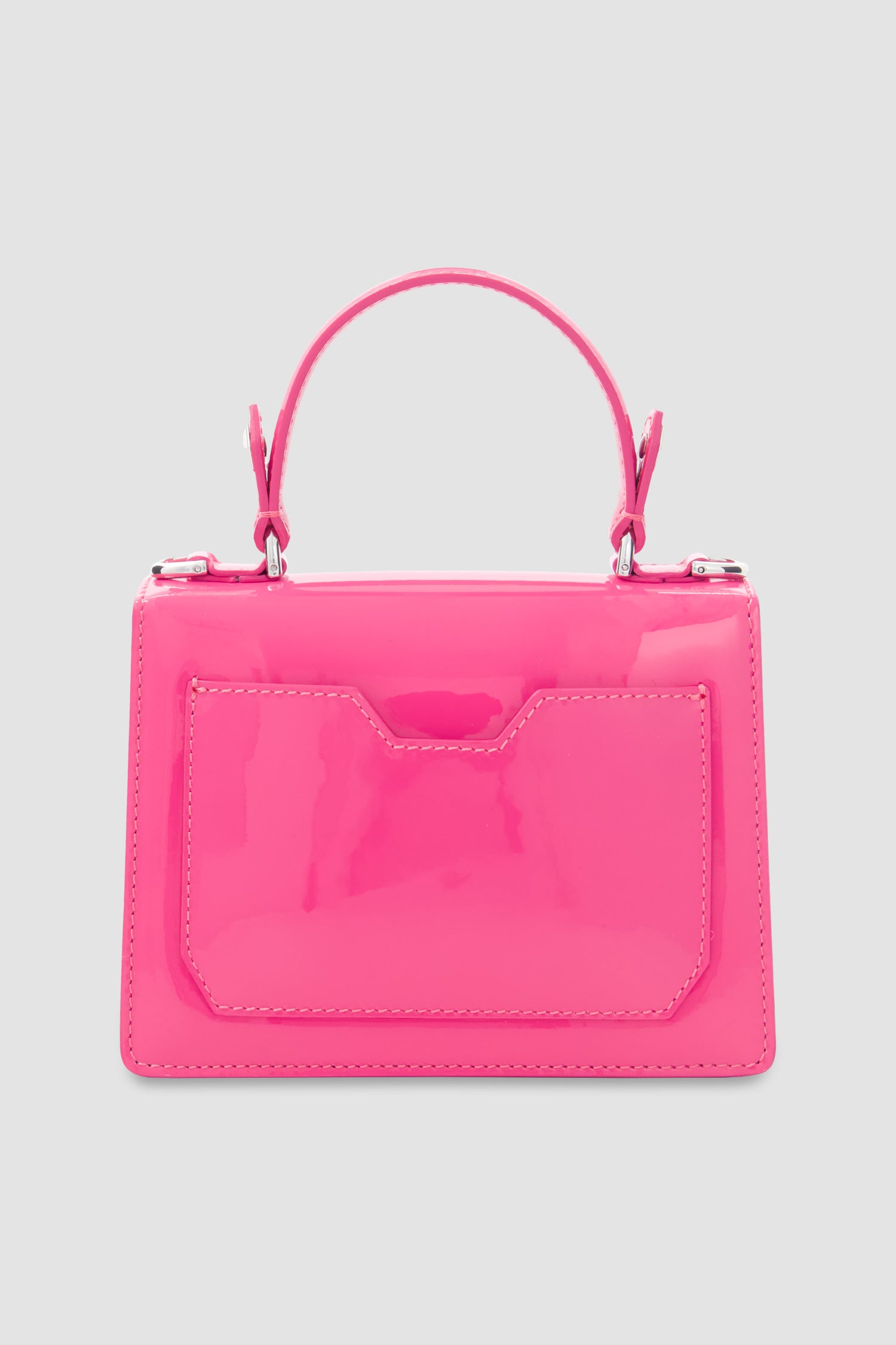Philipp Plein Fuchsia Leather Small Patent Superheroine Handle Bag