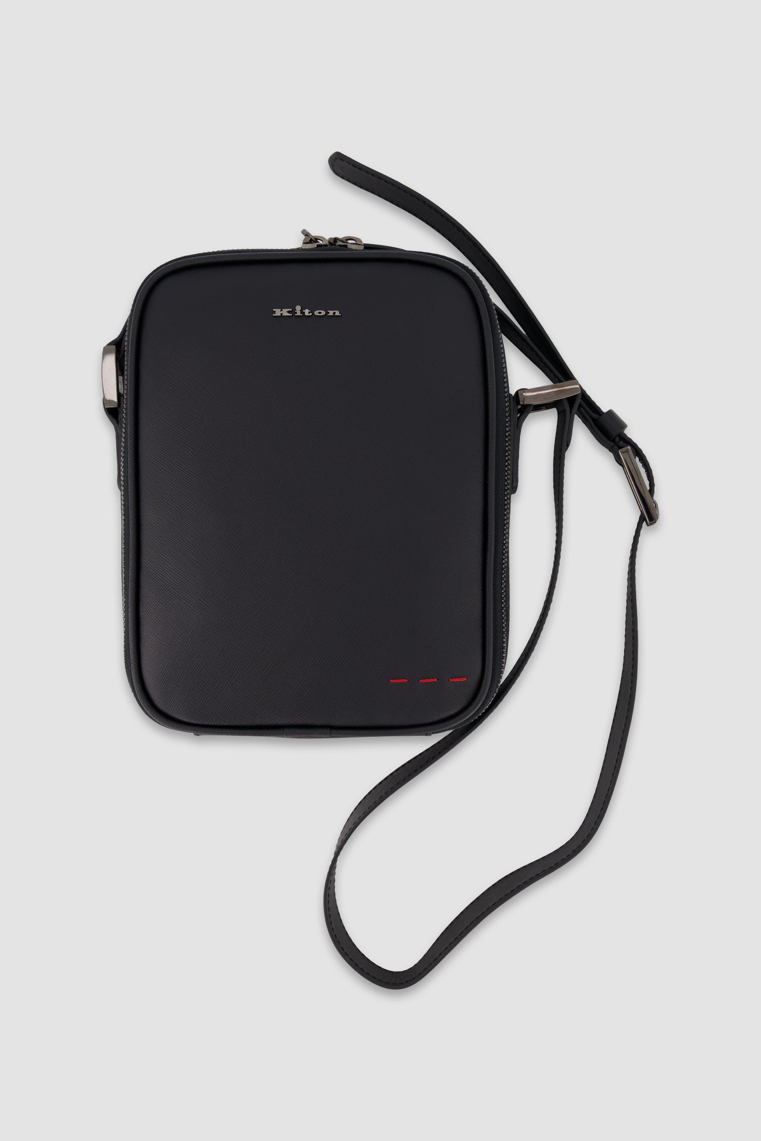 Kiton Black Calfskin Shoulder Bag