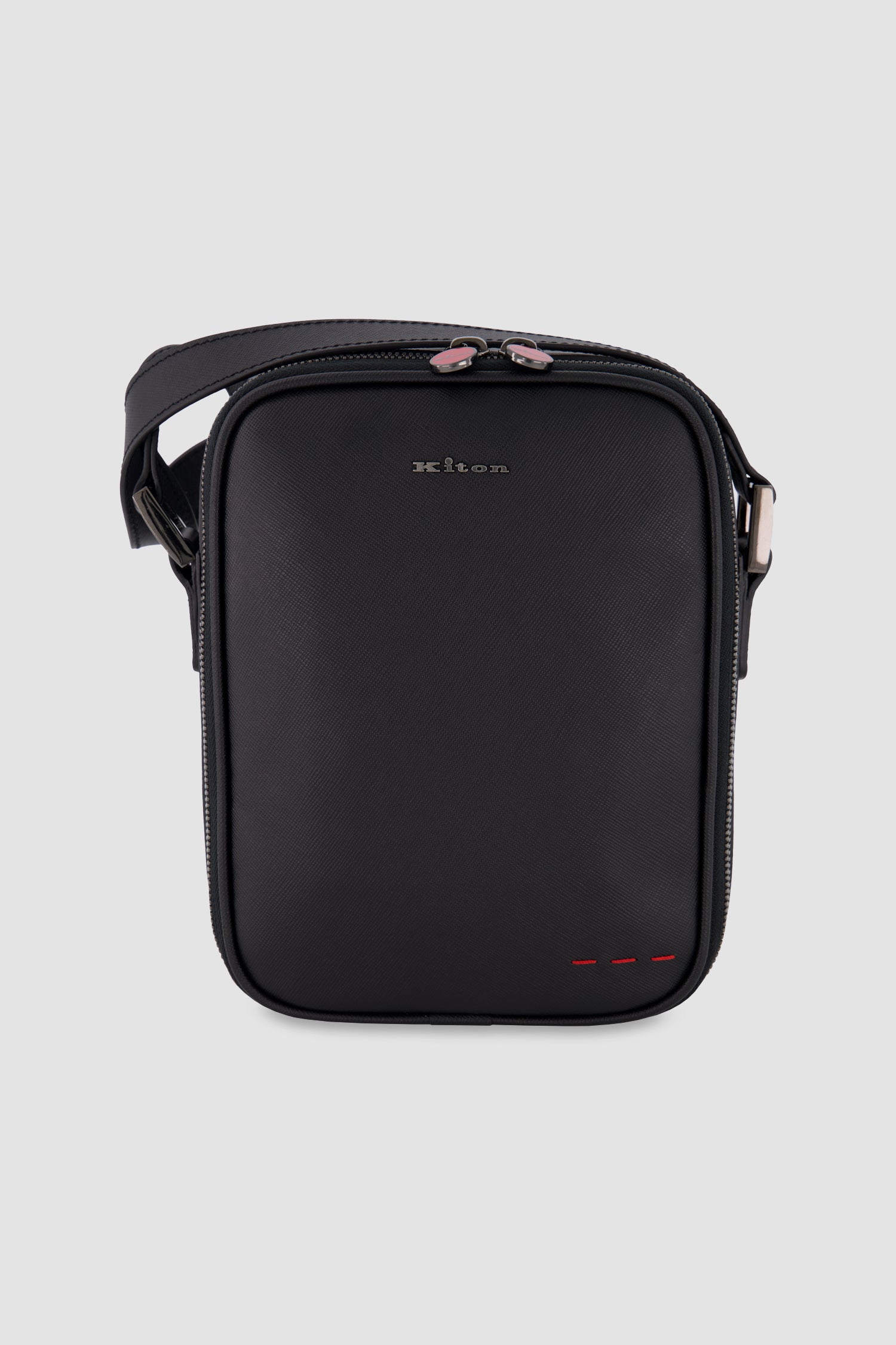 Kiton Black Calfskin Shoulder Bag
