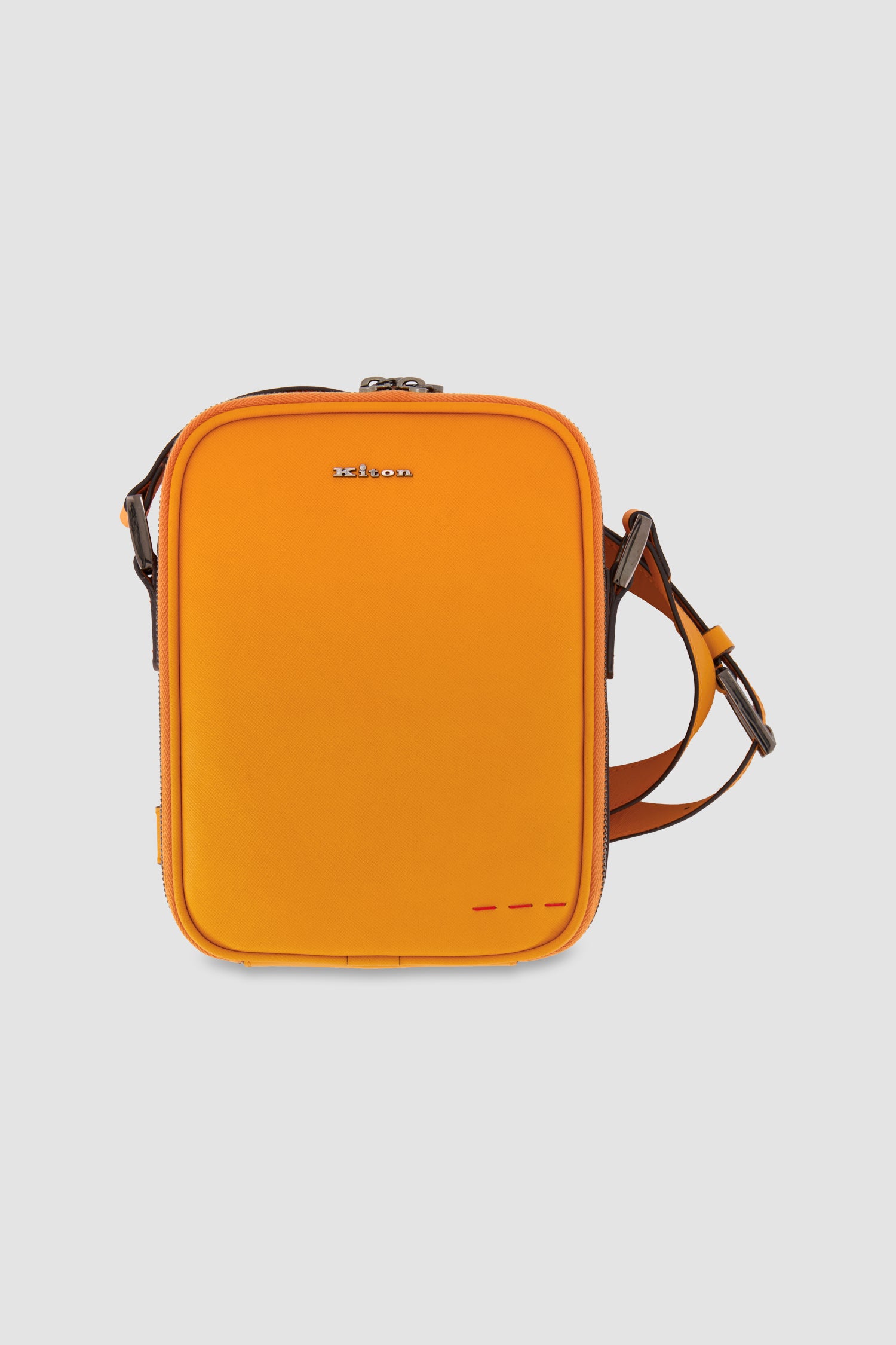 Kiton Orange Calfskin Shoulder Bag
