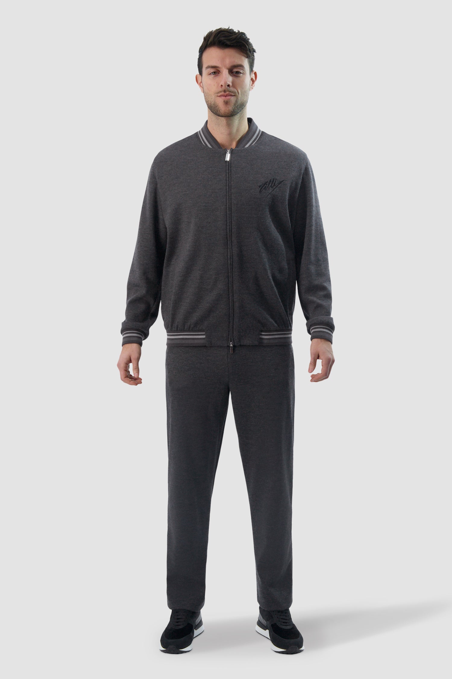 Zilli Grey Signature Embroidery Bomber