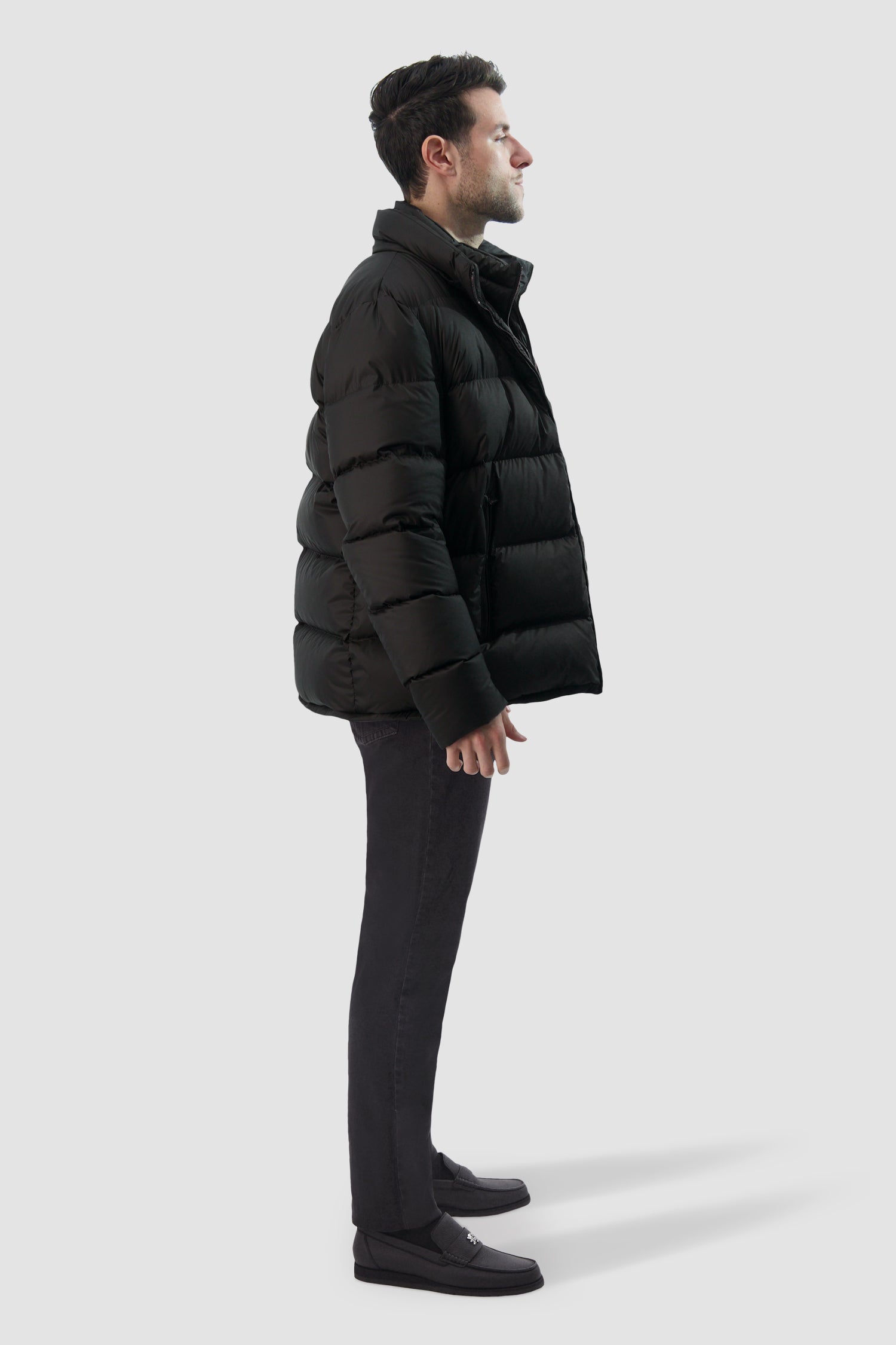 Zilli Black Down Short Jacket with Removable Hood