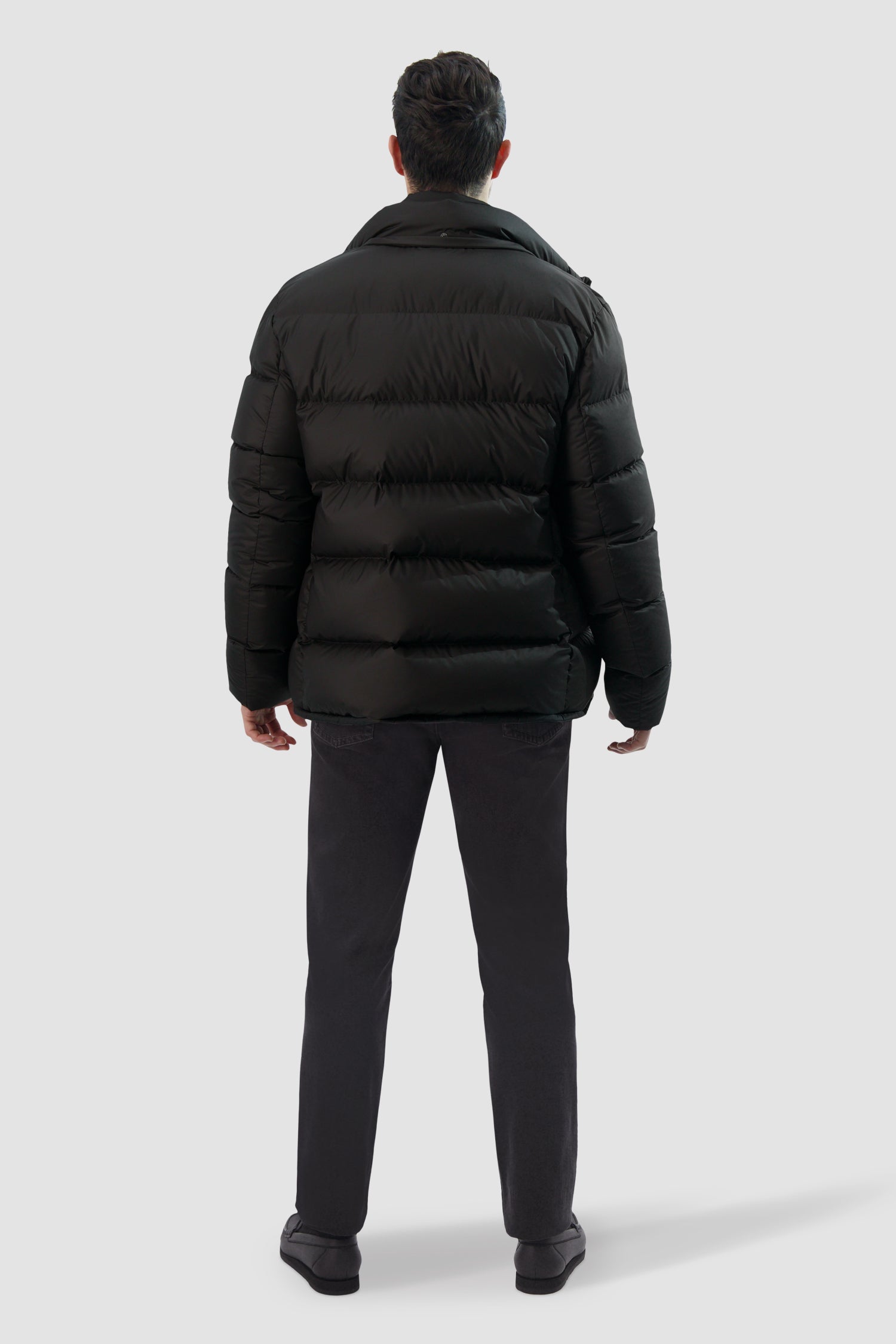 Zilli Black Down Short Jacket with Removable Hood
