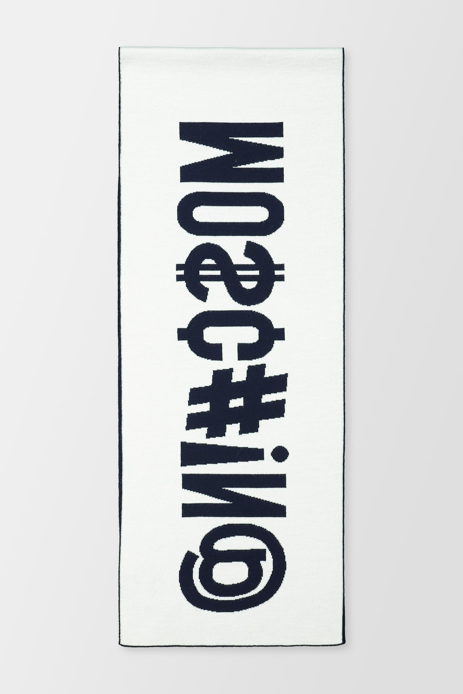Moschino Navy Blue/White Reversible Scarf