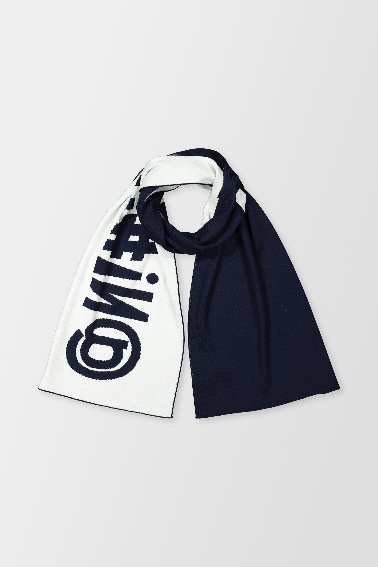 Moschino Navy Blue/White Reversible Scarf