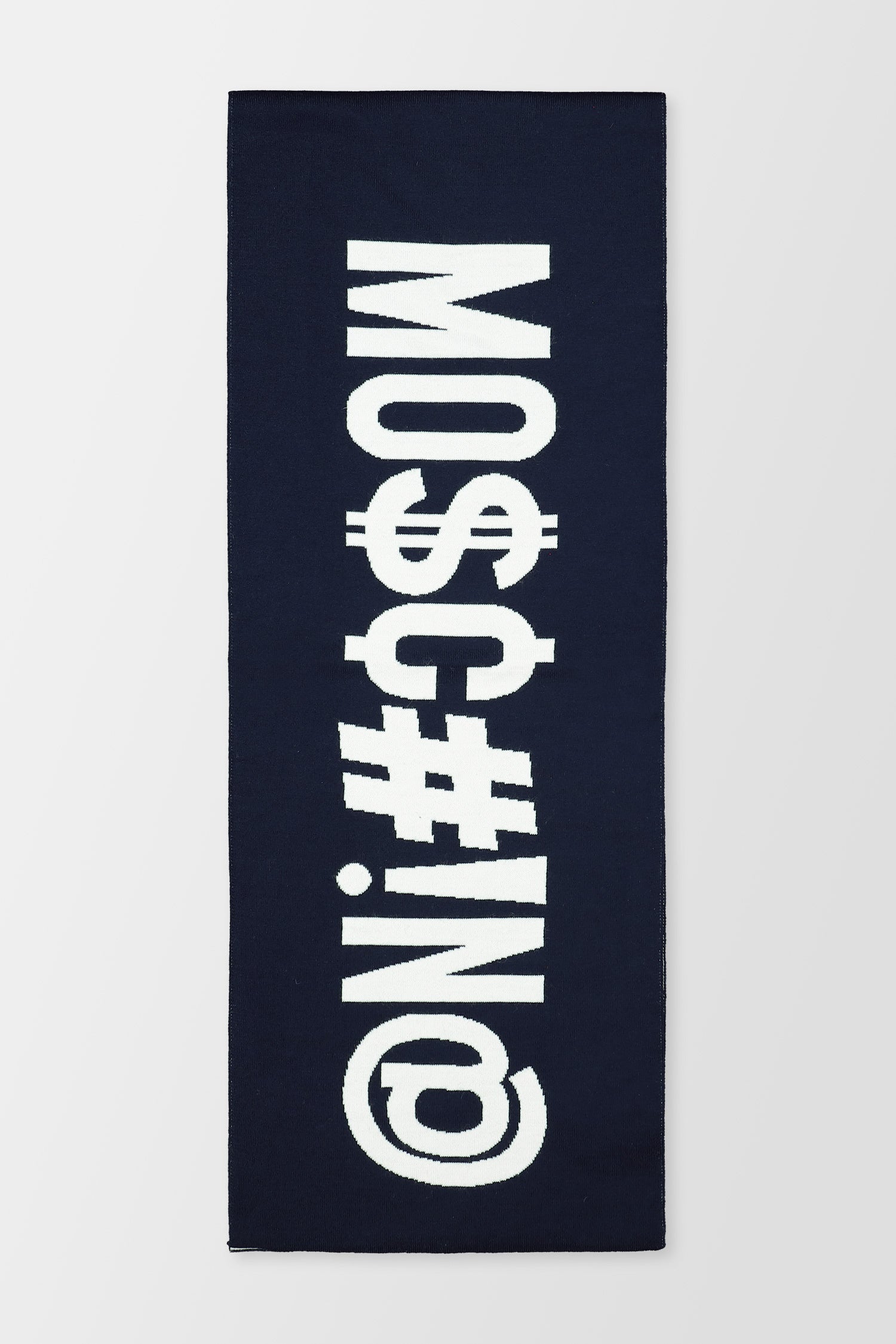 Moschino Navy Blue/White Reversible Scarf