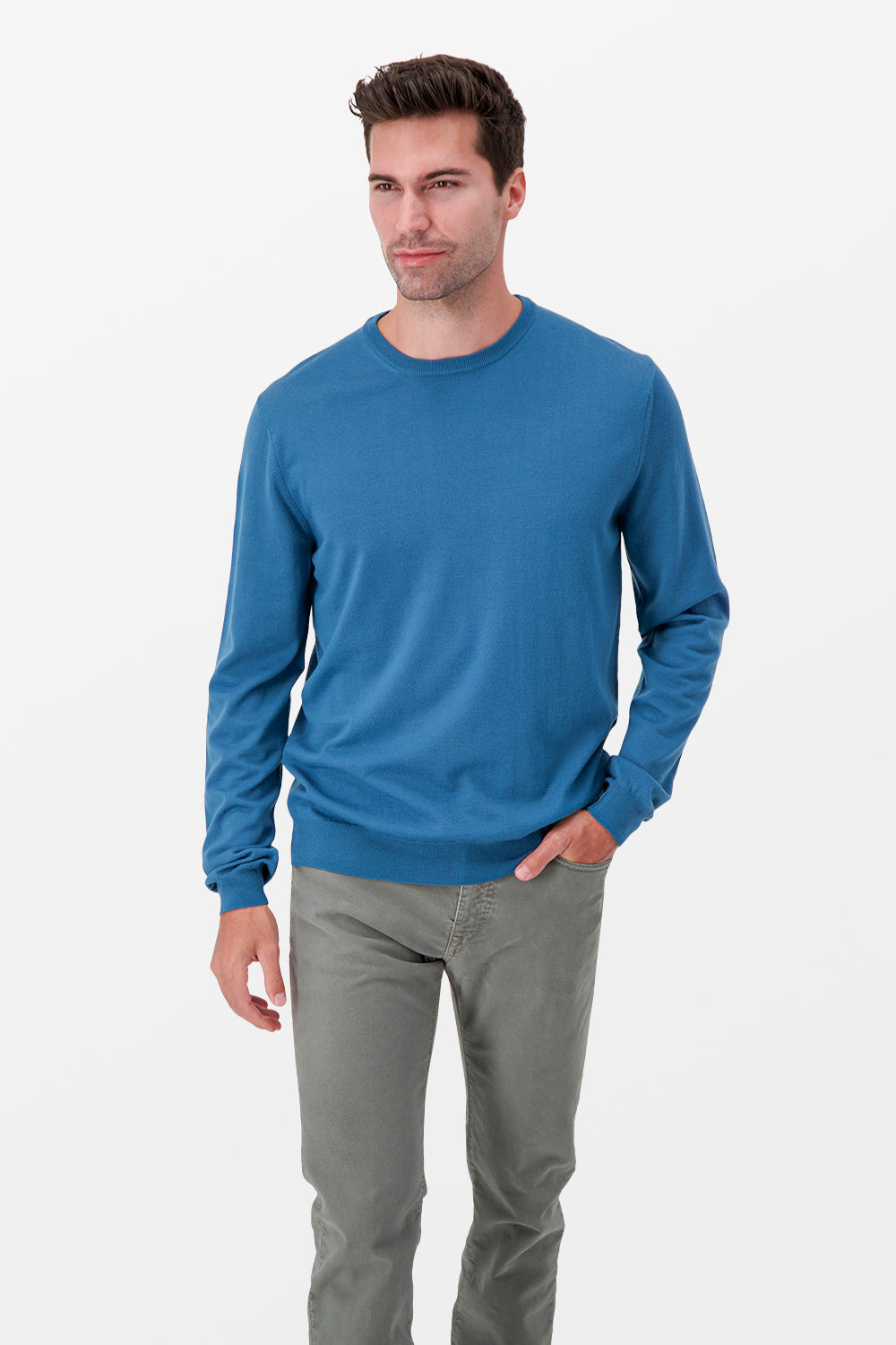 Buy Zanone Giro Z-Man Sweater | Men | Blue | Original Luxury