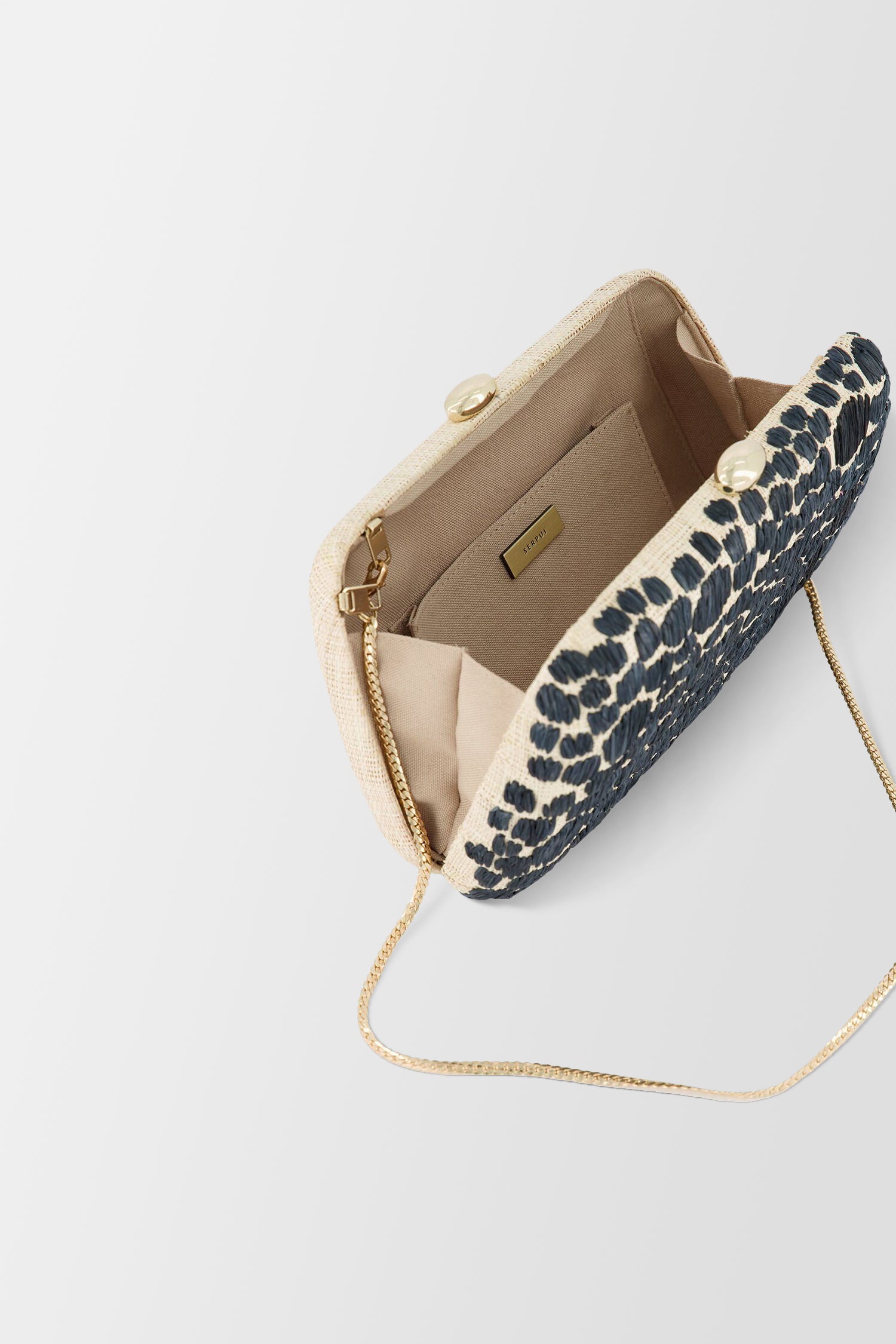 Serpui Natural/Black Tina Polkadots Bag