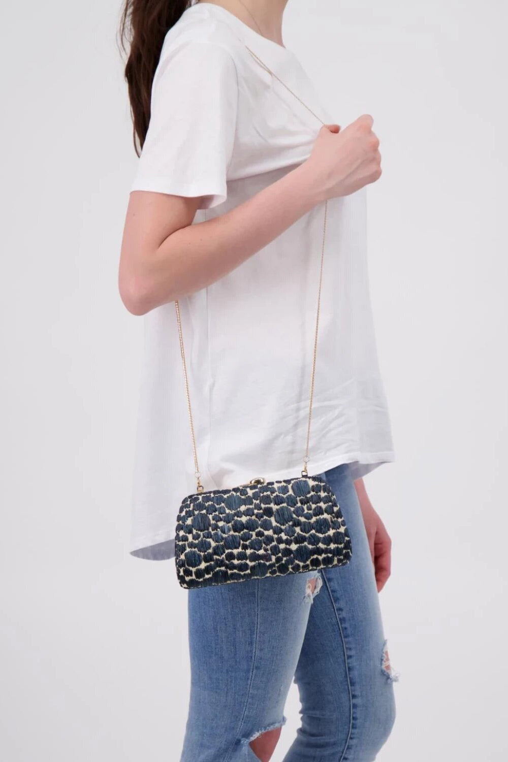 Serpui Natural/Black Tina Polkadots Bag