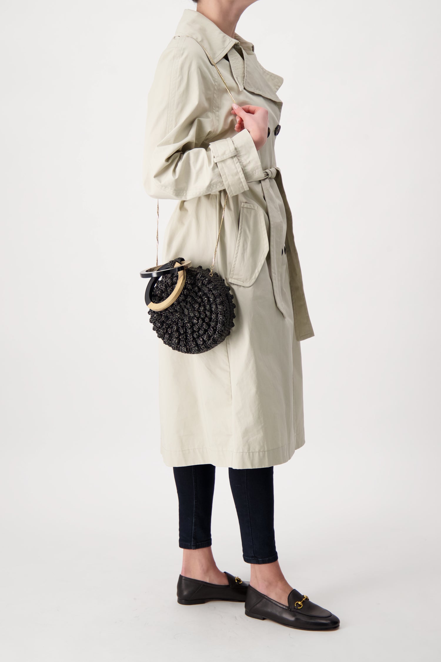 Serpui Black Serena Popcorn Handbag