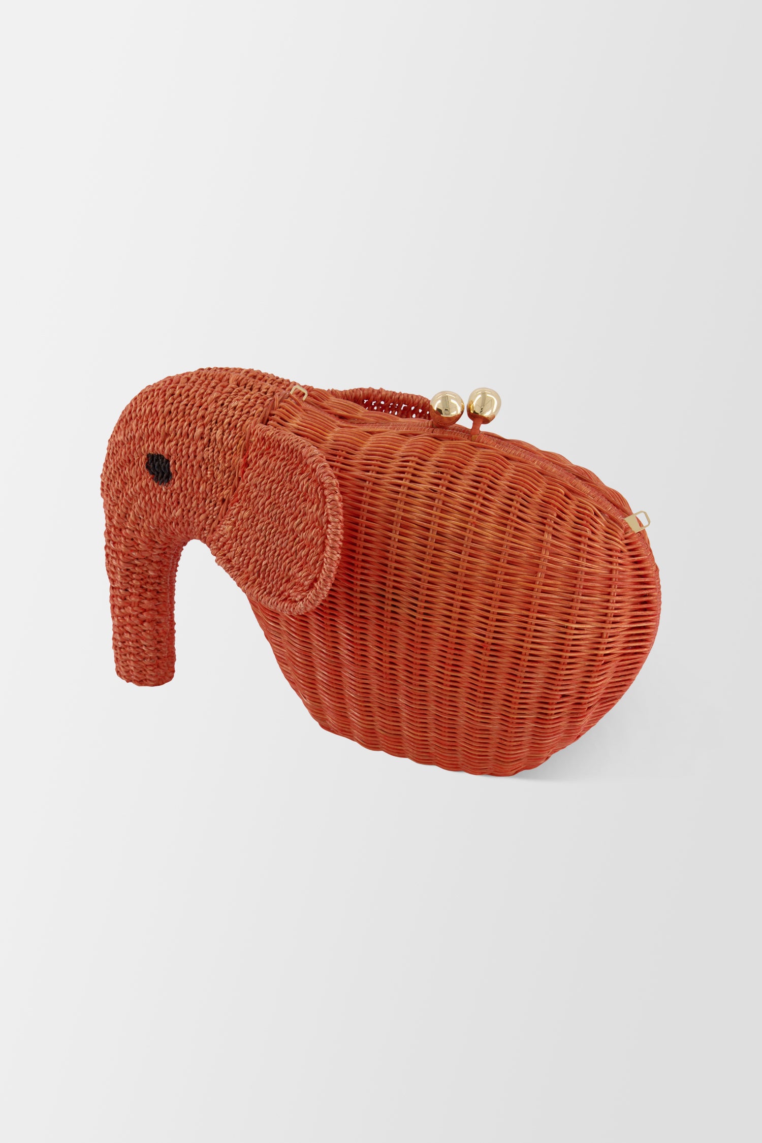 Serpui Coral Wicker Elephant Bag