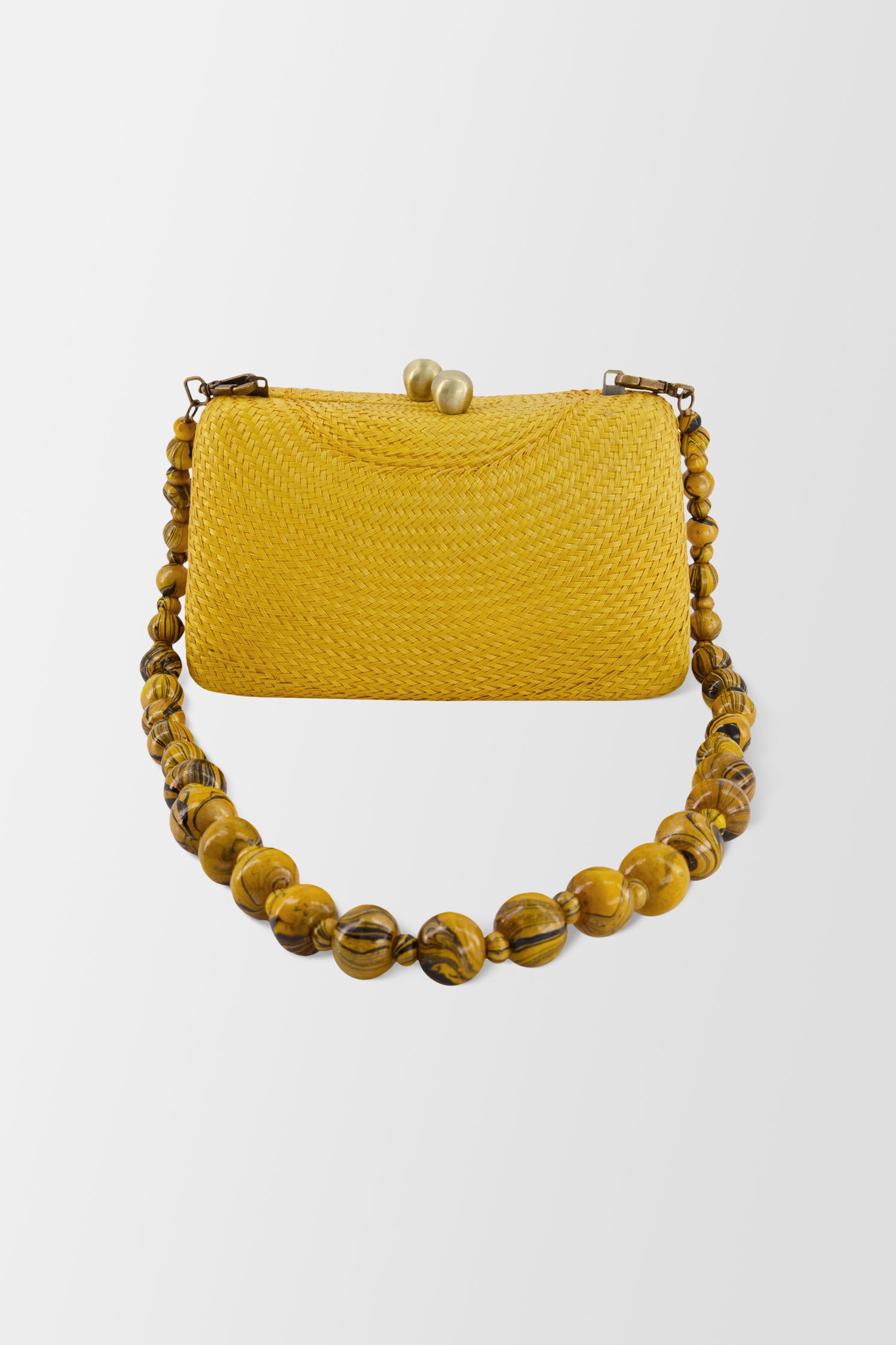 Serpui Yellow Charlotte Bun Clutch