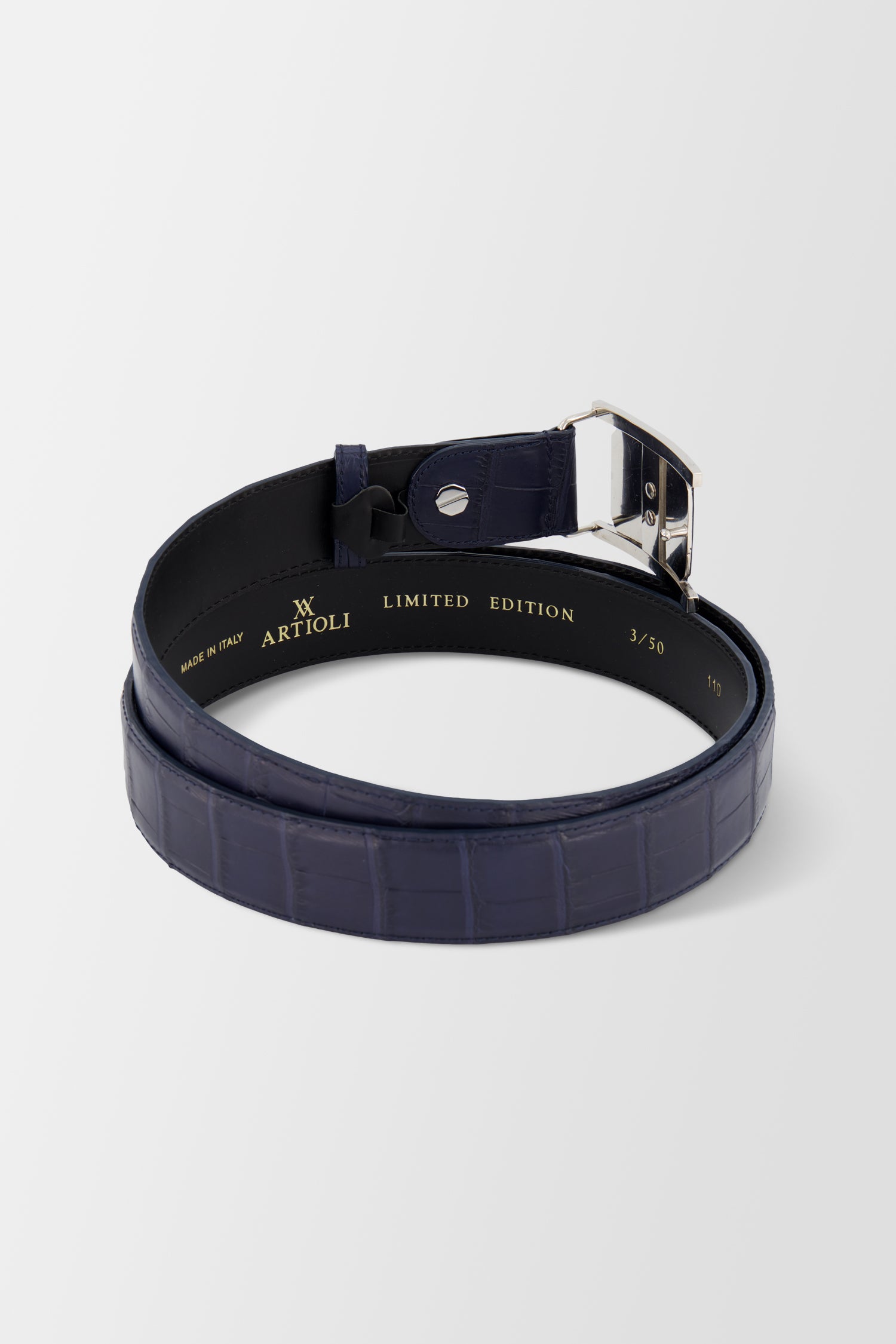 Artioli Blue Alligator Belt