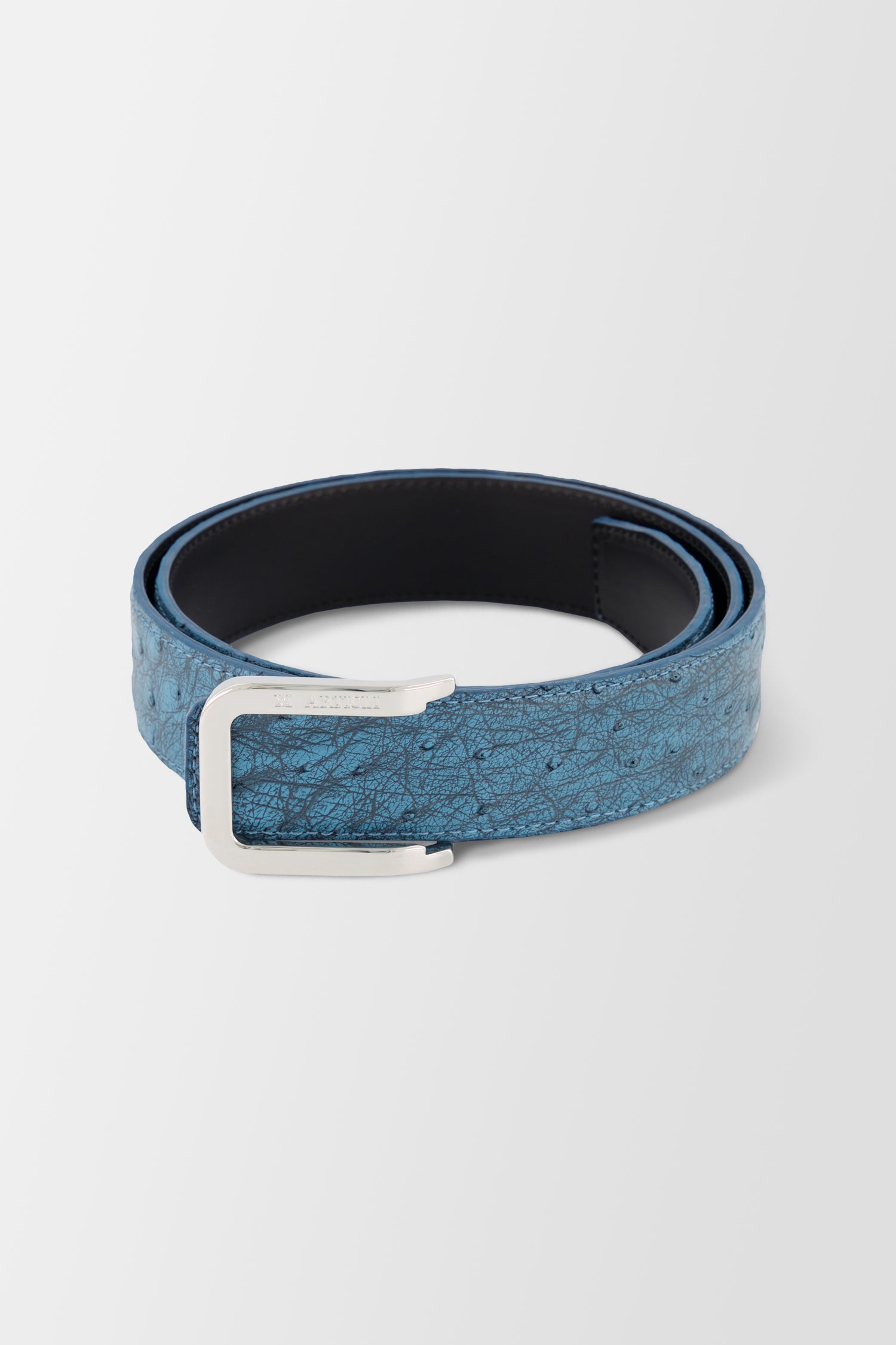 Artioli Blue Yalta Petrolio Ostrich Belt Style 2