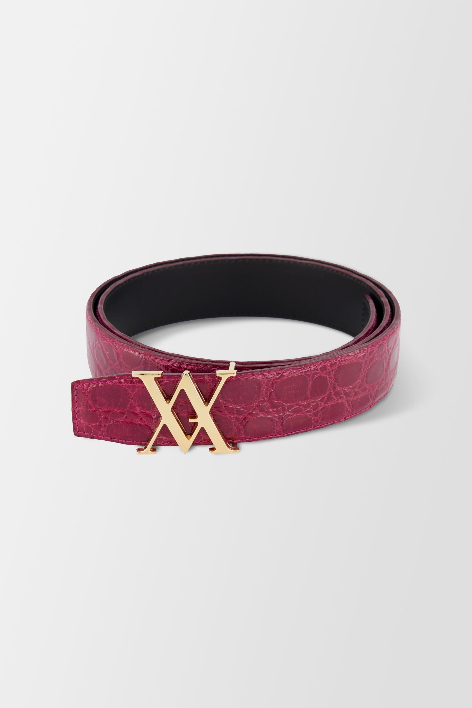 Artioli Red Bordeaux Caiman Belt