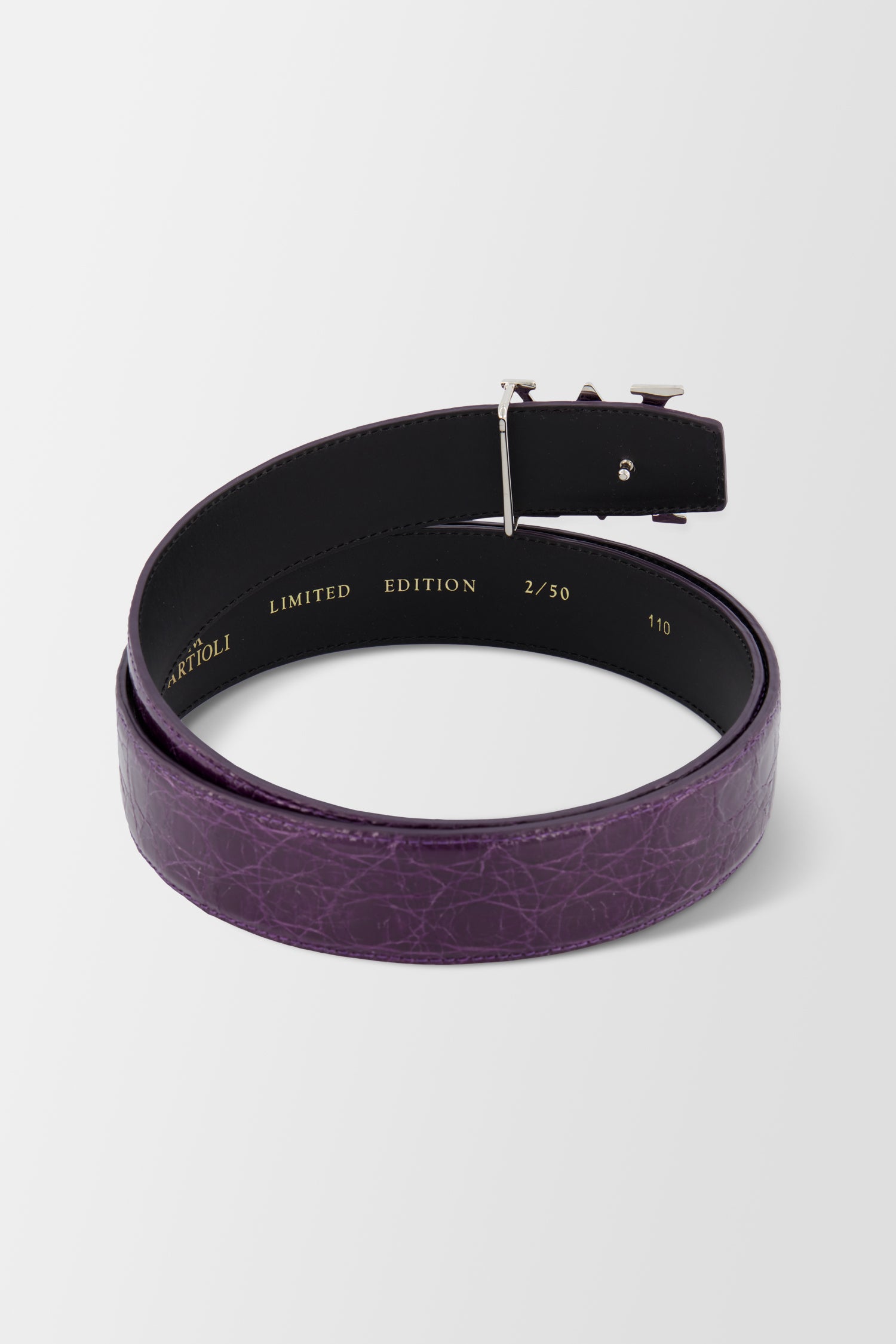 Artioli Purple Caiman Belt