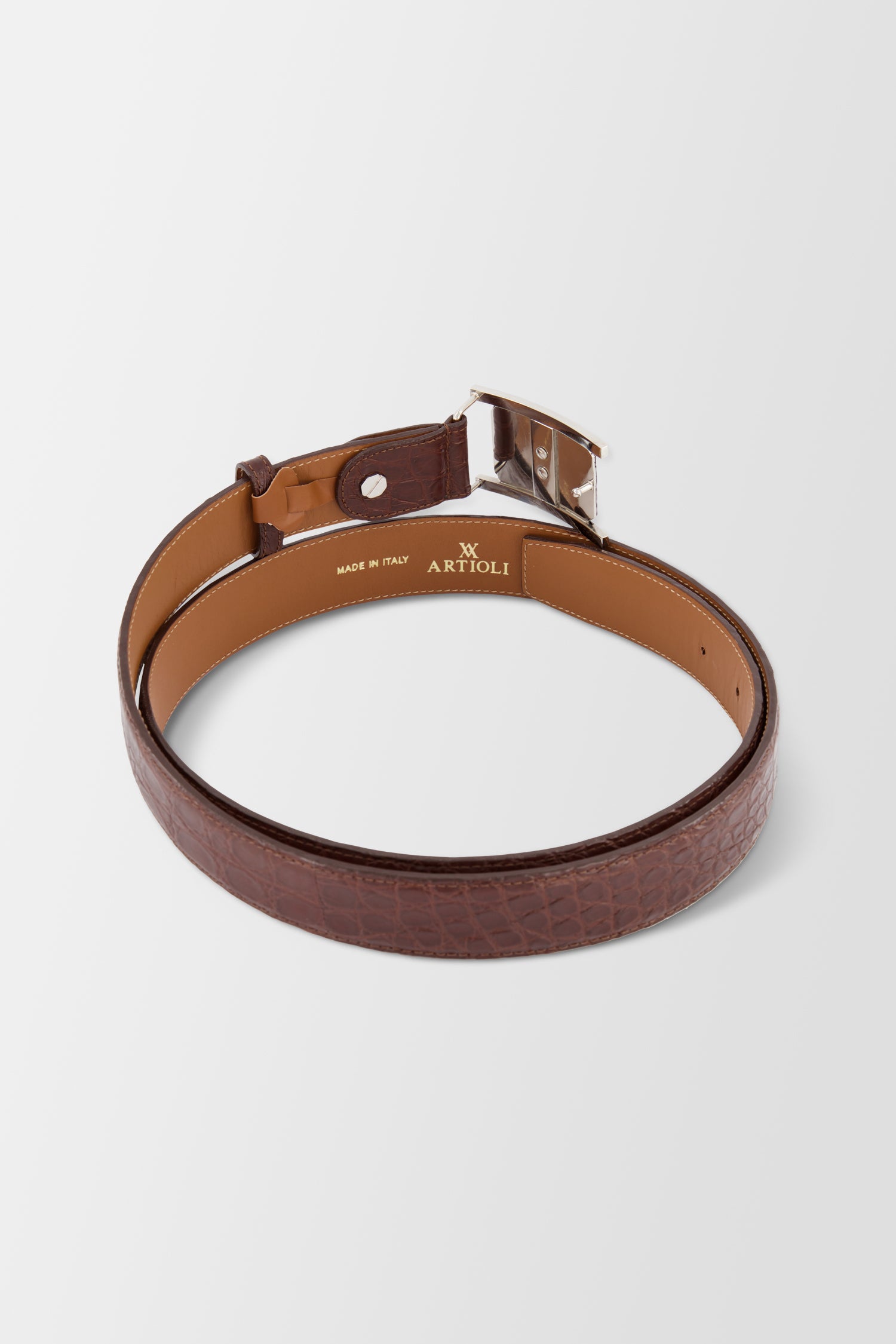 Artioli Brown Sport Rust Caiman Belt