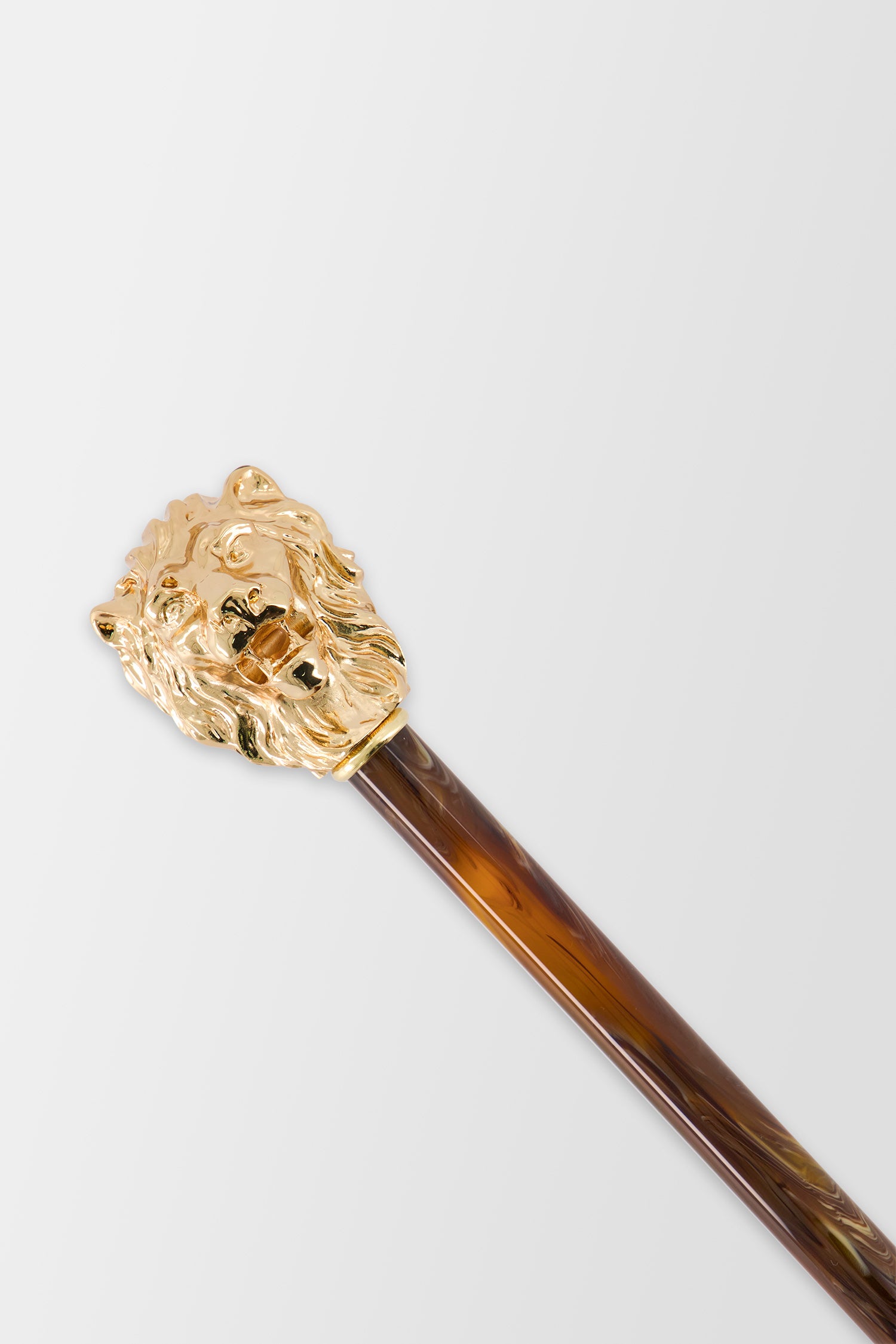 Pasotti Gold Lion Shoehorn, Pearly Brown Shaft