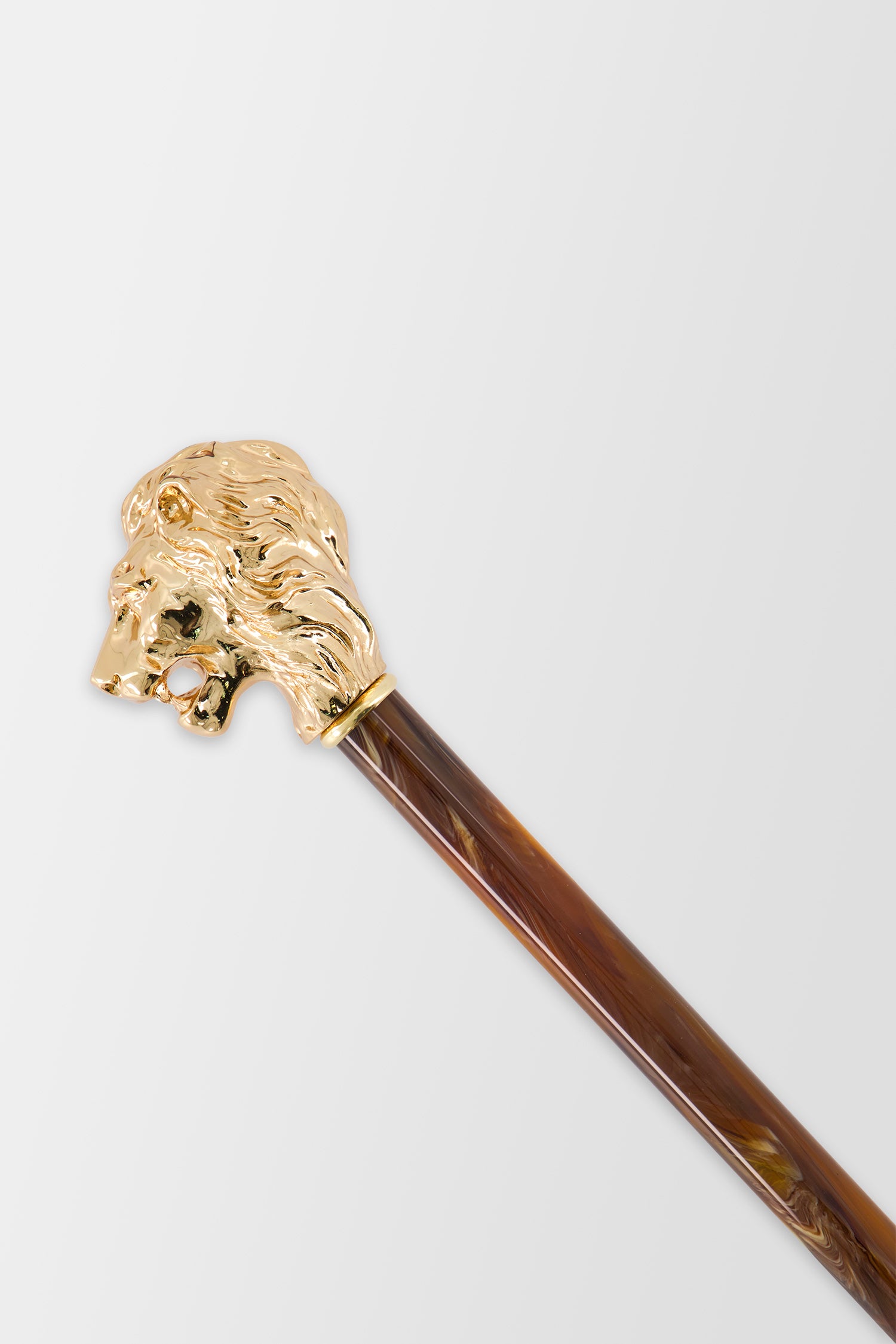 Pasotti Gold Lion Shoehorn, Pearly Brown Shaft