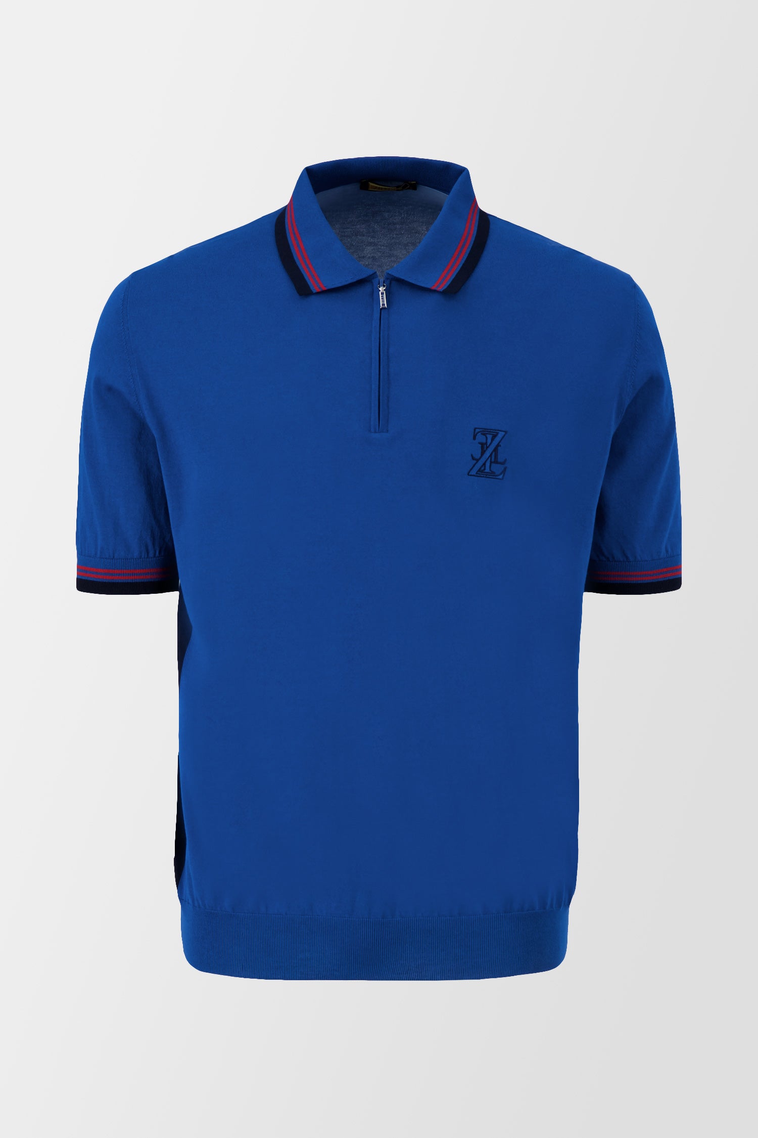 Zilli Blue Zip Polo