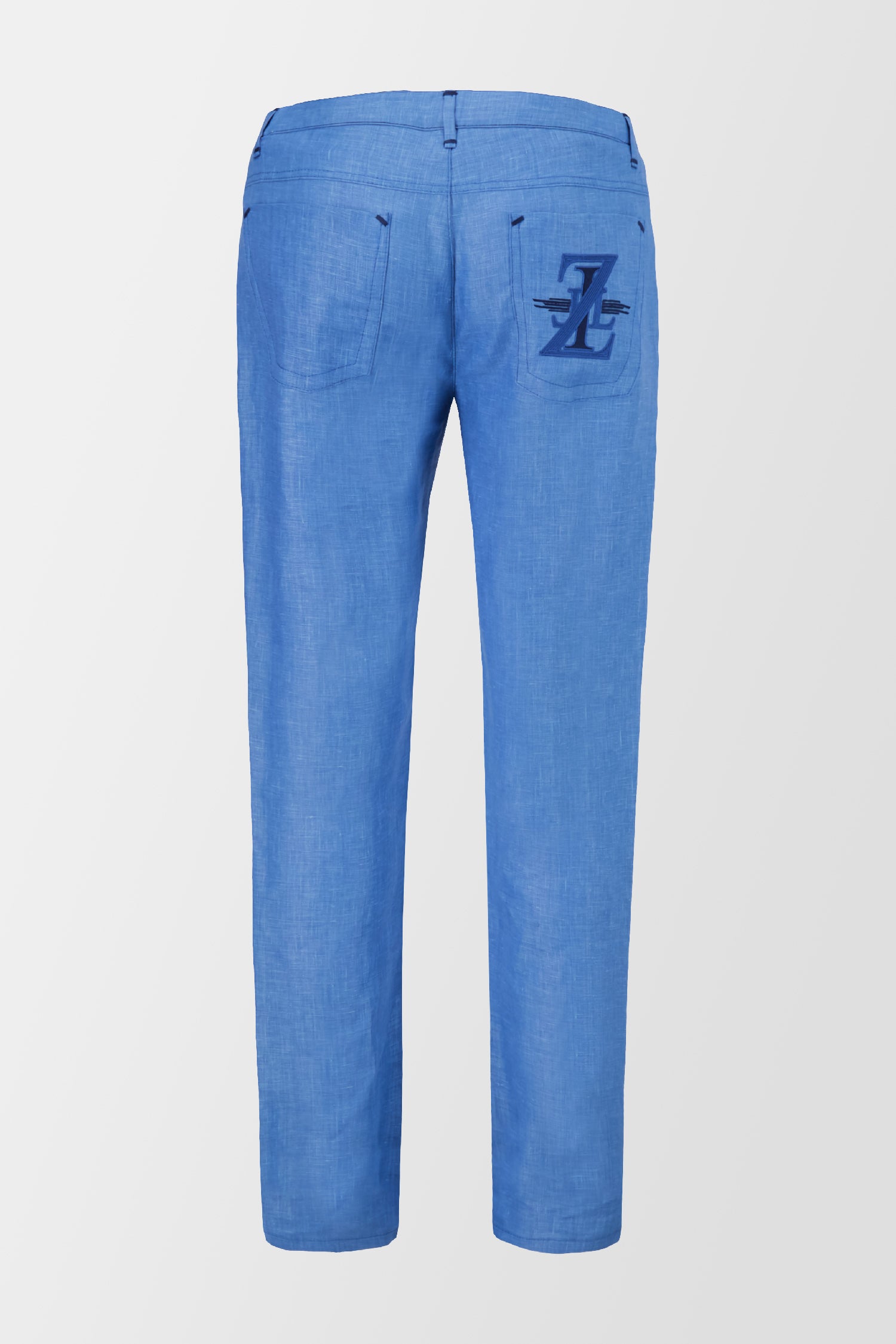 Zilli Blue Linen Trousers