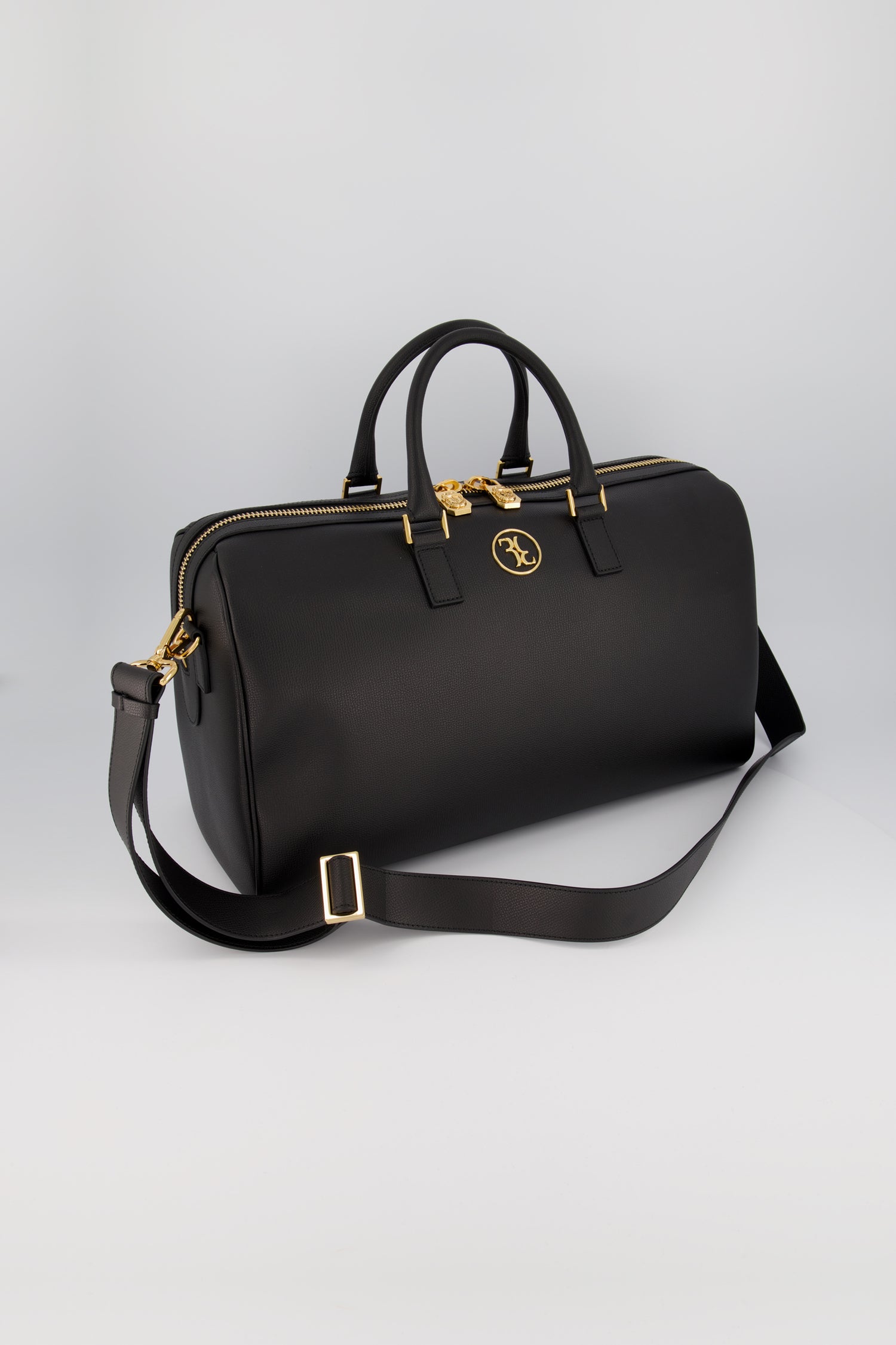 Billionaire Black/Gold Medium Travel Double B Bag