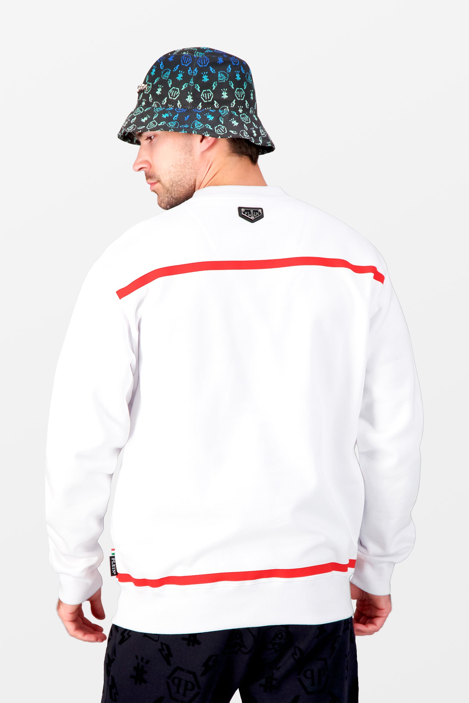 Philipp Plein White LS Print Lucky One Sweatshirt