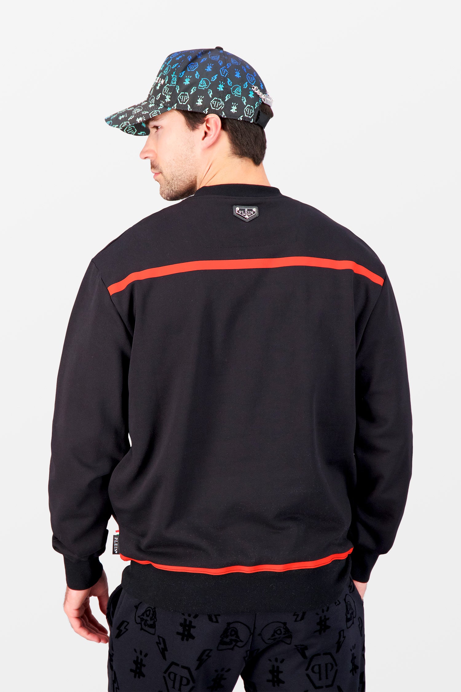 Philipp Plein Black LS Print Lucky One Sweatshirt