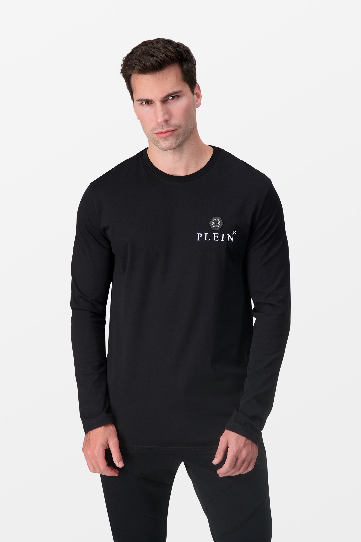 Philipp Plein Black Long Sleeve Iconic Plein T-Shirt