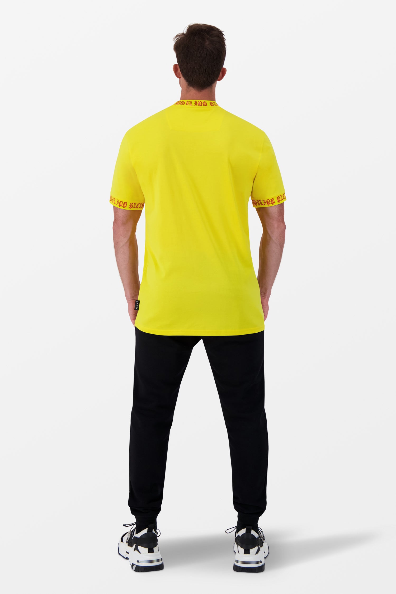 Philipp Plein Yellow Round Neck SS T-Shirt