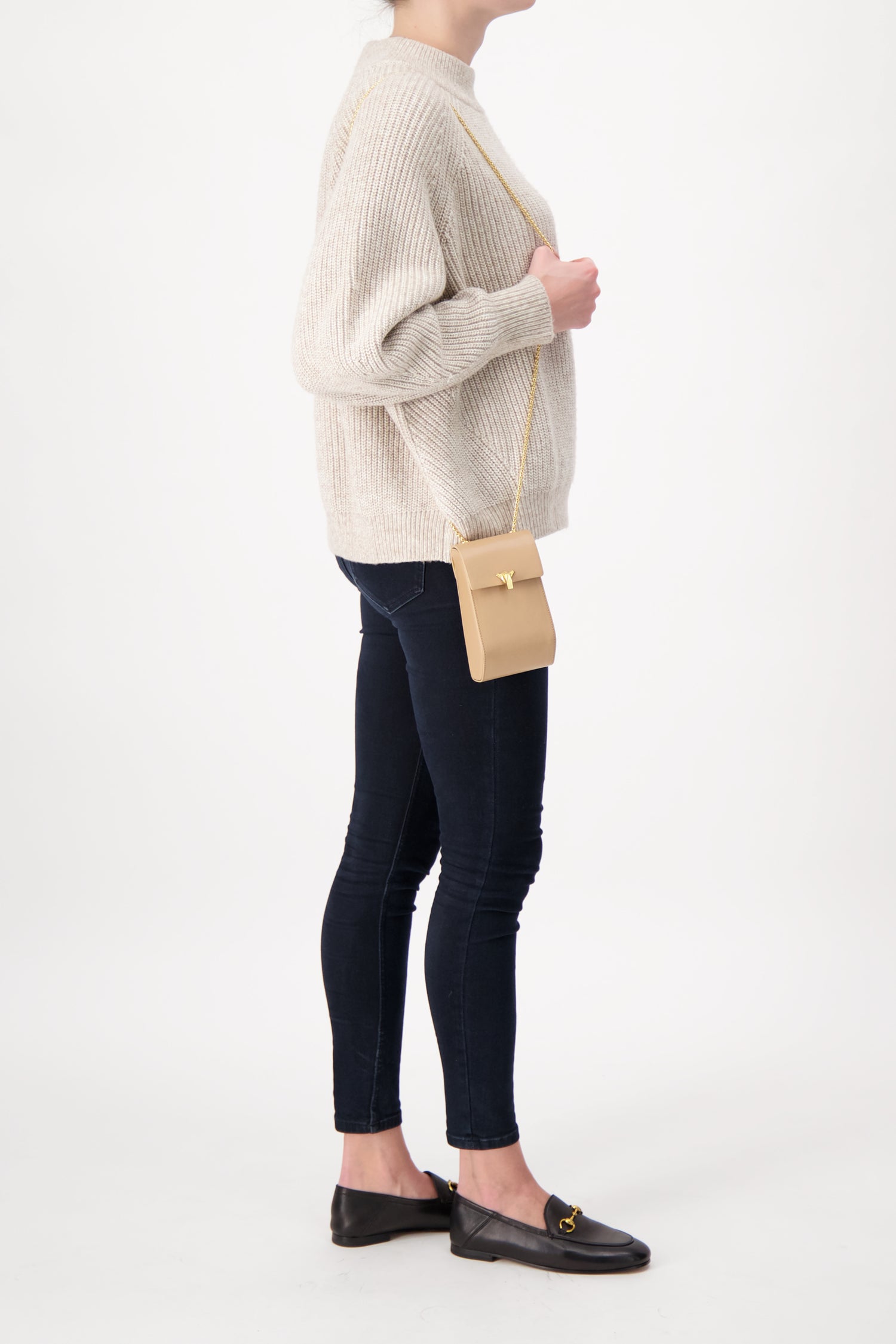 The Volon Beige Phone Case Bag