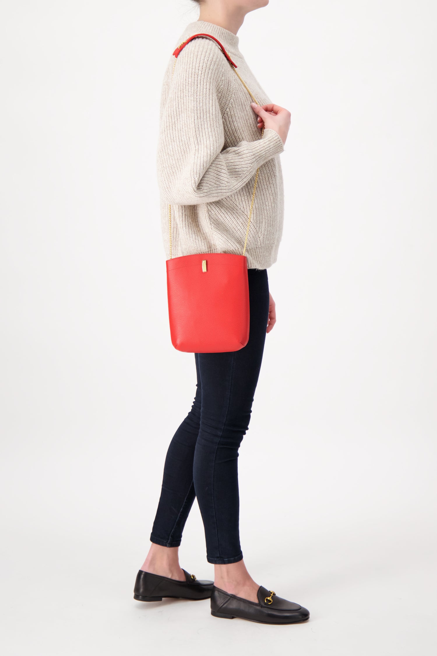 The Volon Orange Red E.Z. Carry Leather Bag