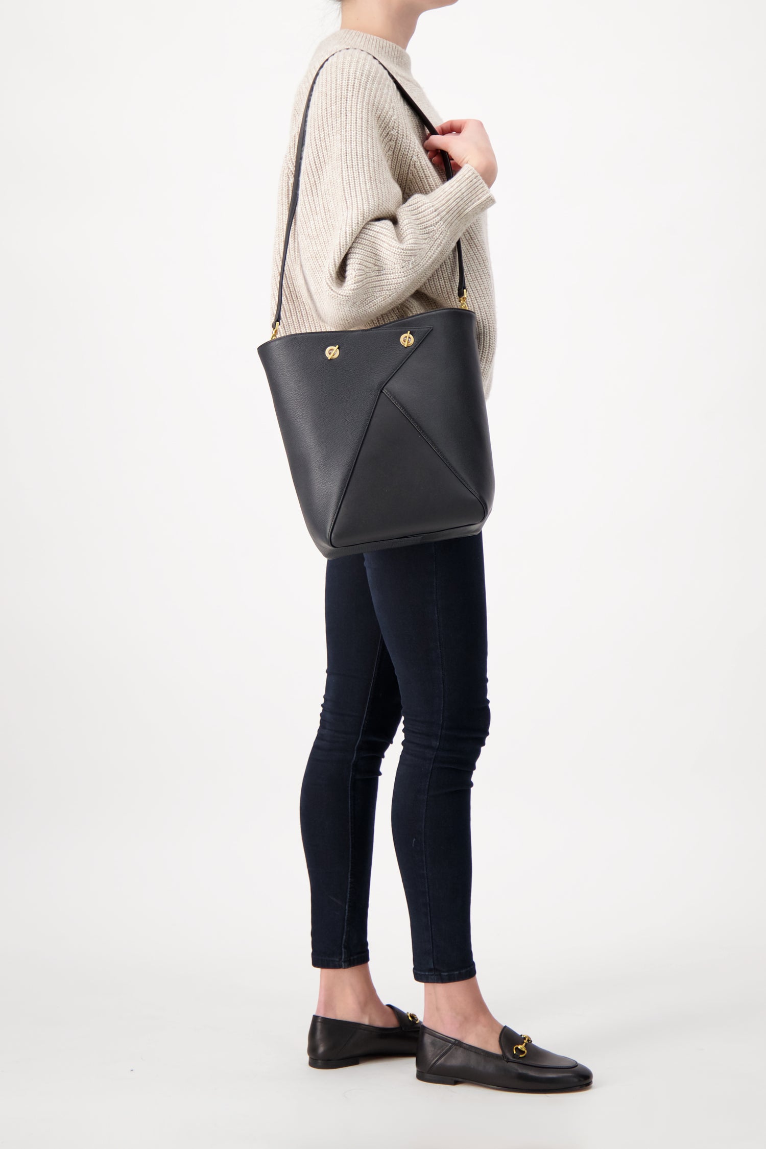 The Volon Black Mani Shopper Bag