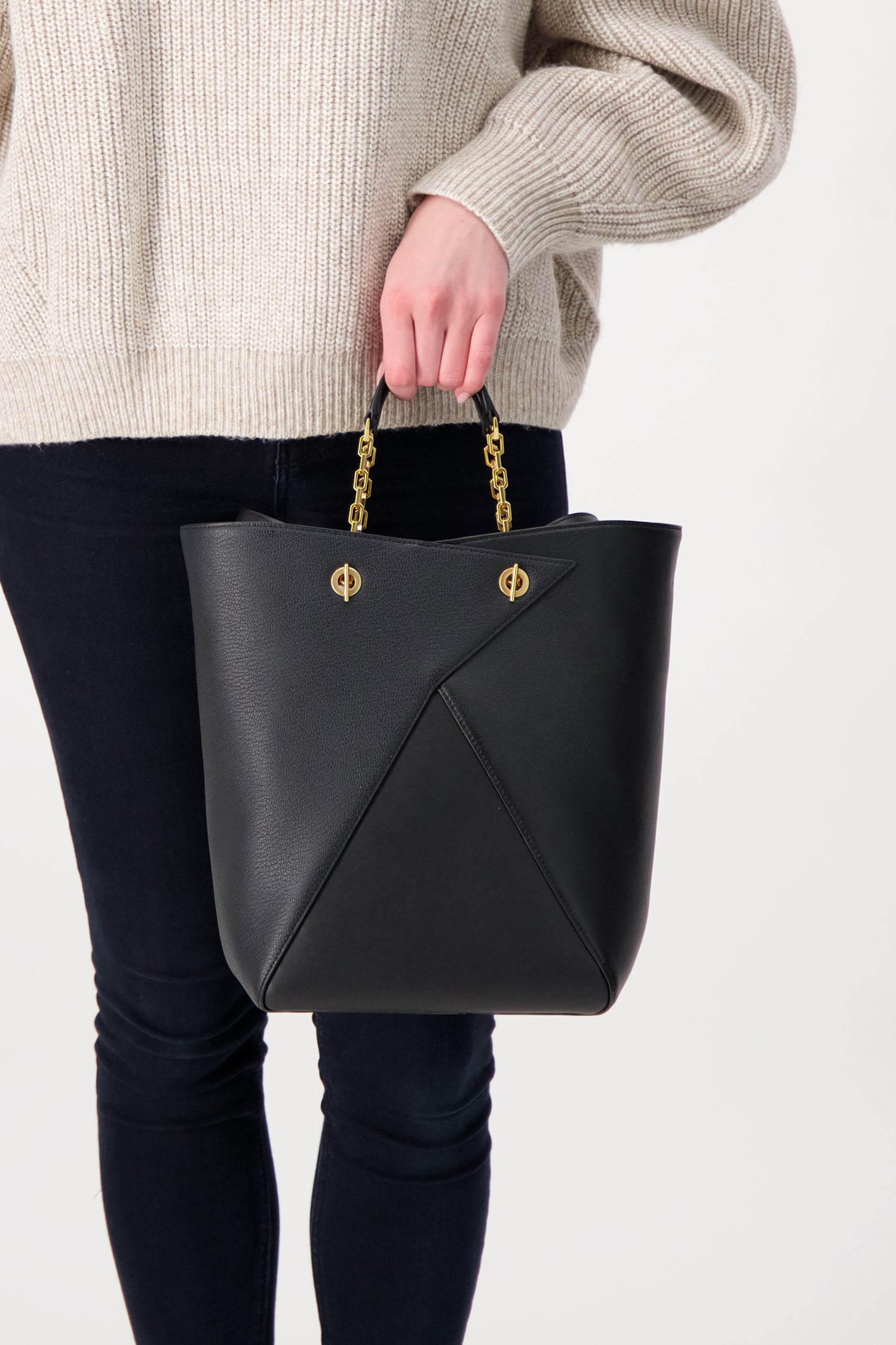 The Volon Black Mani Shopper Bag