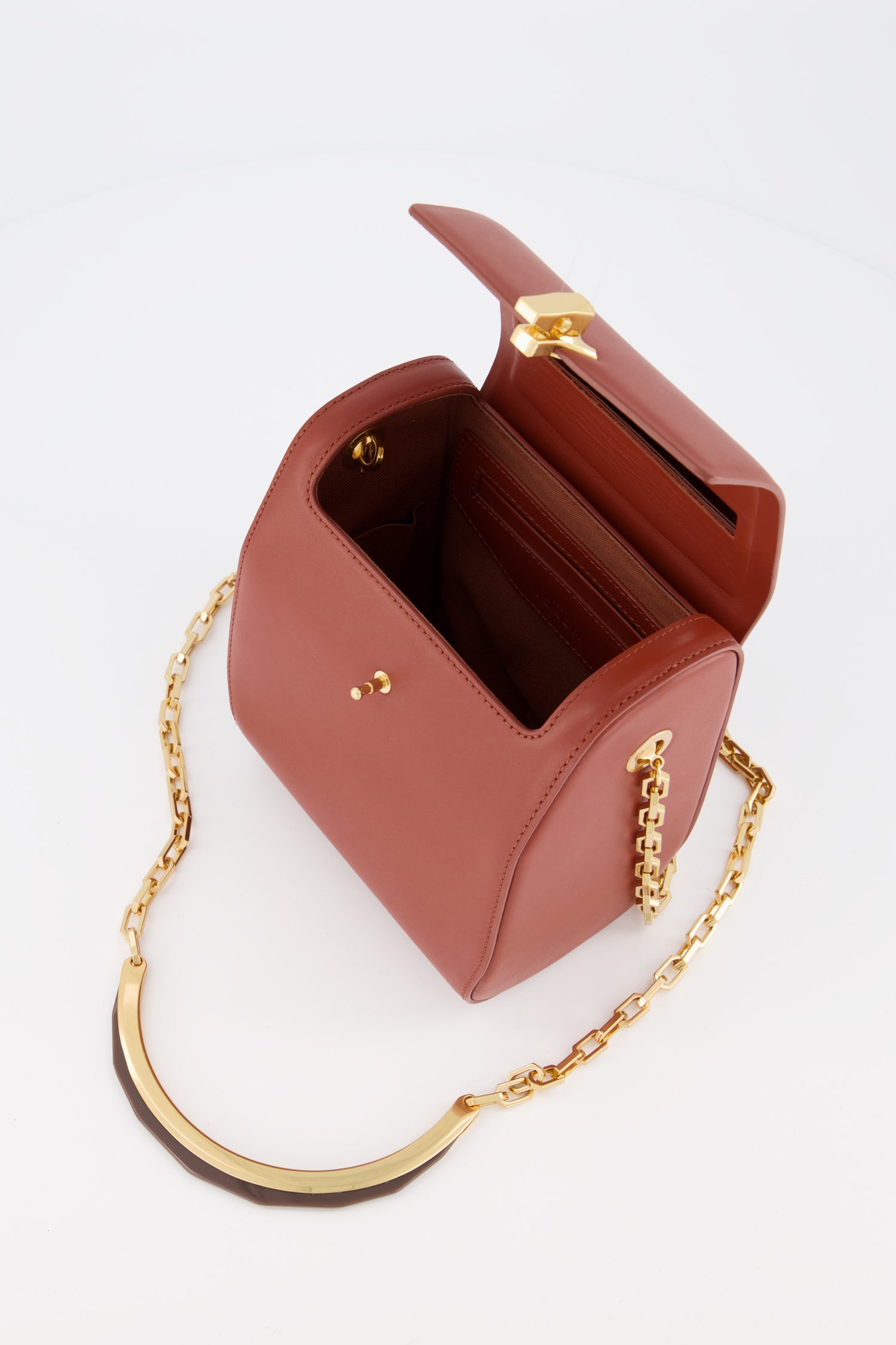 The Volon Tan PO Leather Box Bag