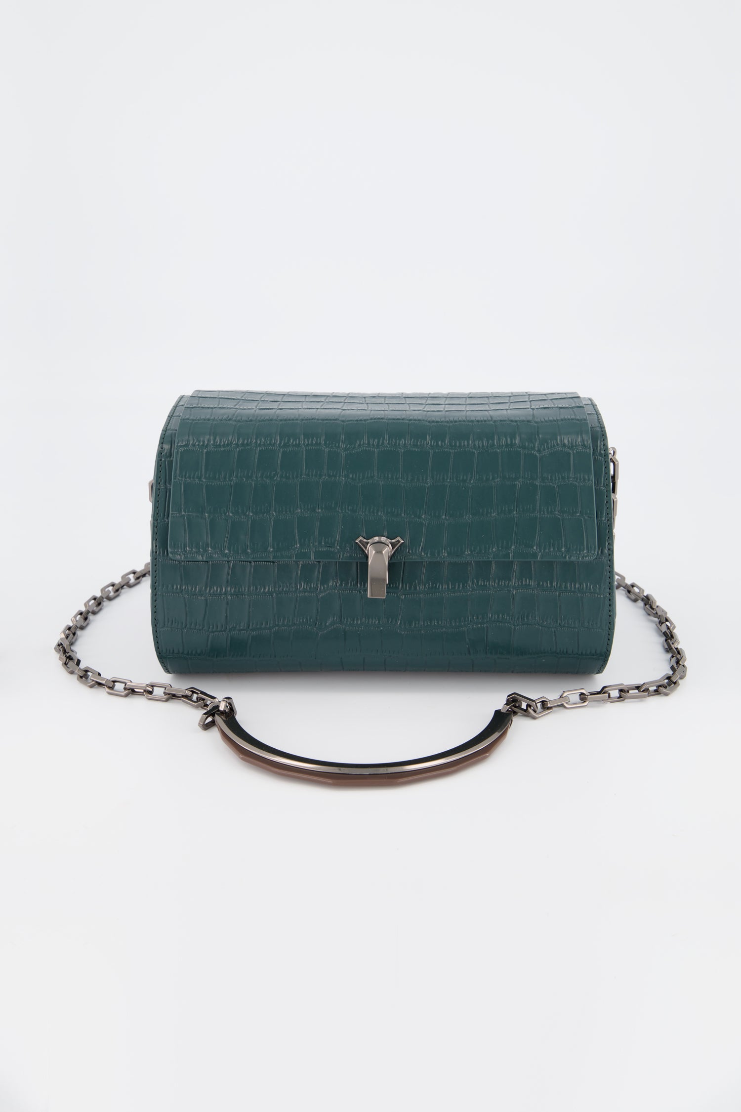 The Volon Forest Crocodile Print PO Trunk Bag