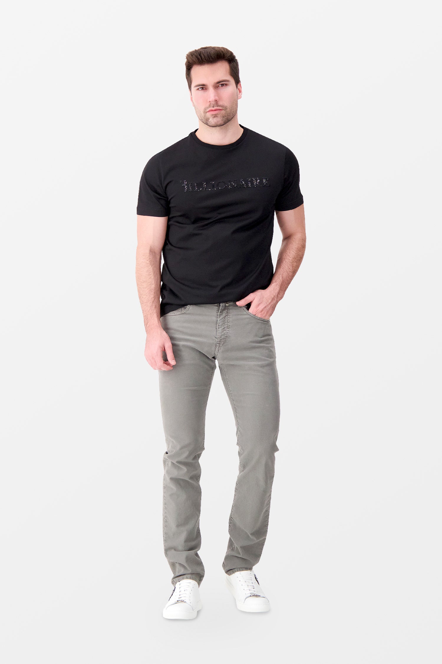 Billionaire Black SS Logos Round Neck T-Shirt