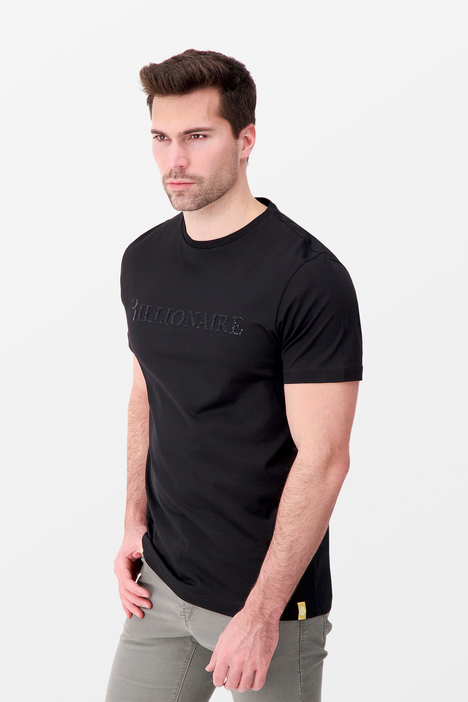 Billionaire Black SS Logos Round Neck T-Shirt