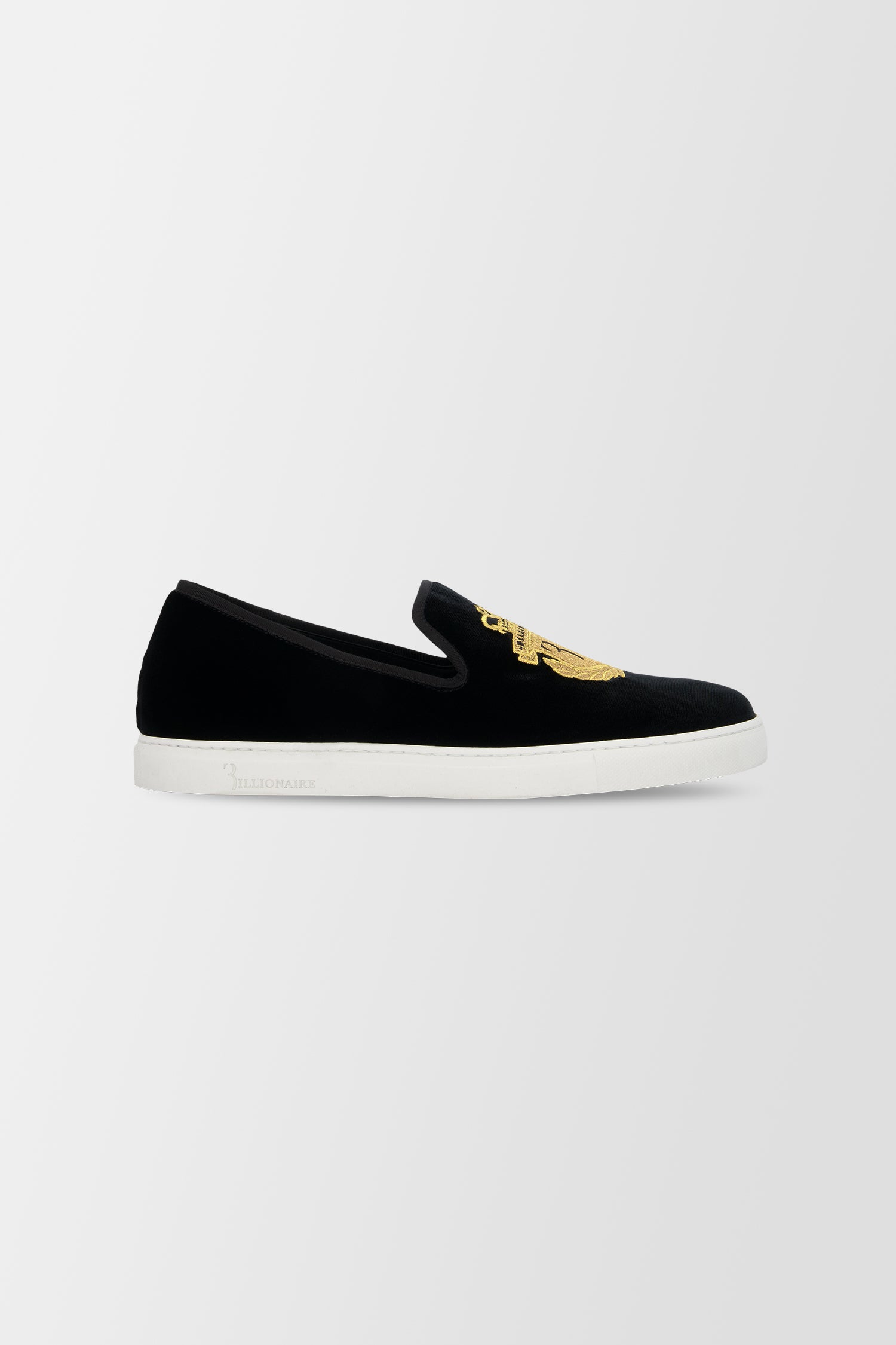 Billionaire Black Gold Crest Loafers