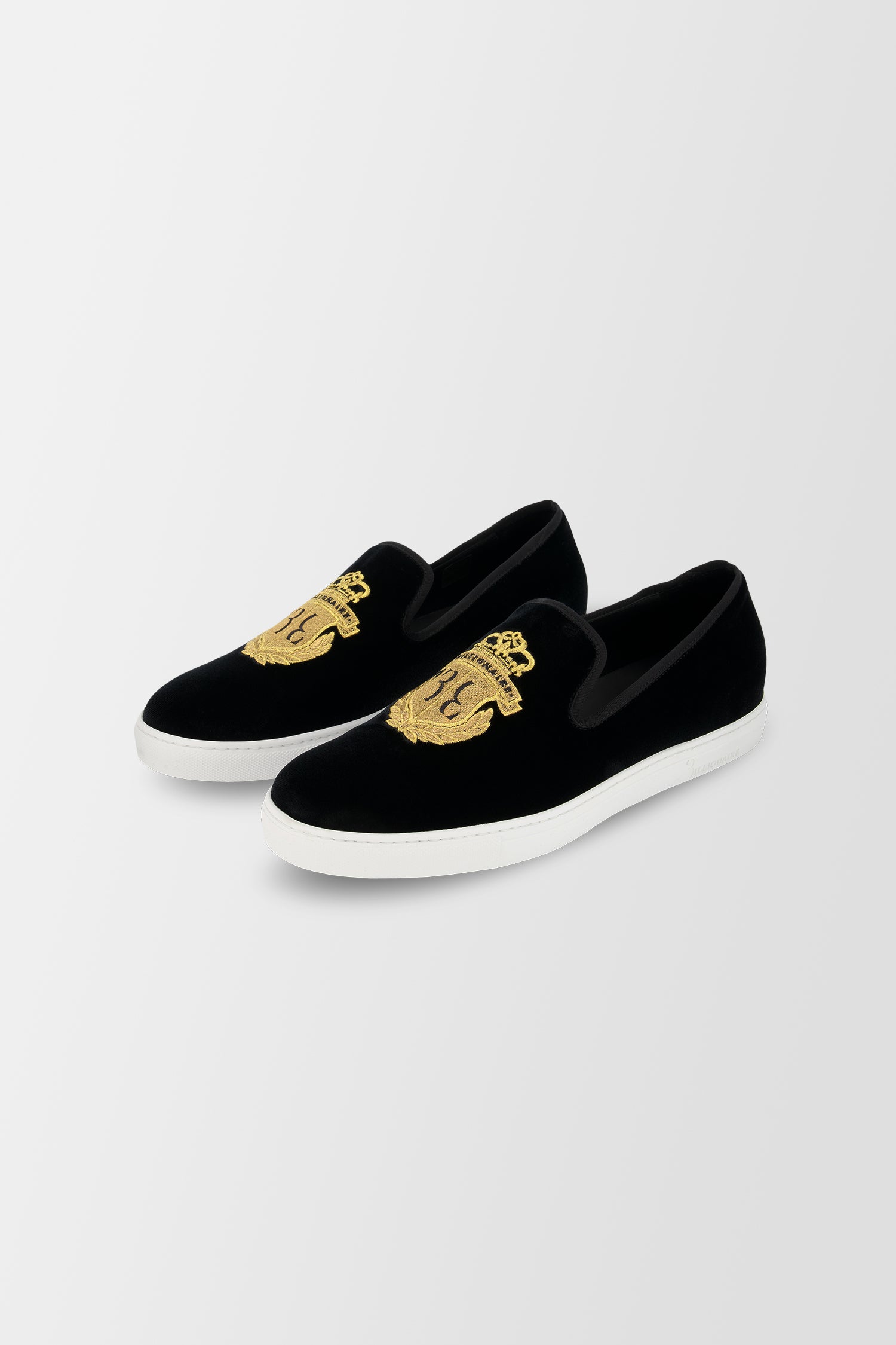 Billionaire Black Gold Crest Loafers
