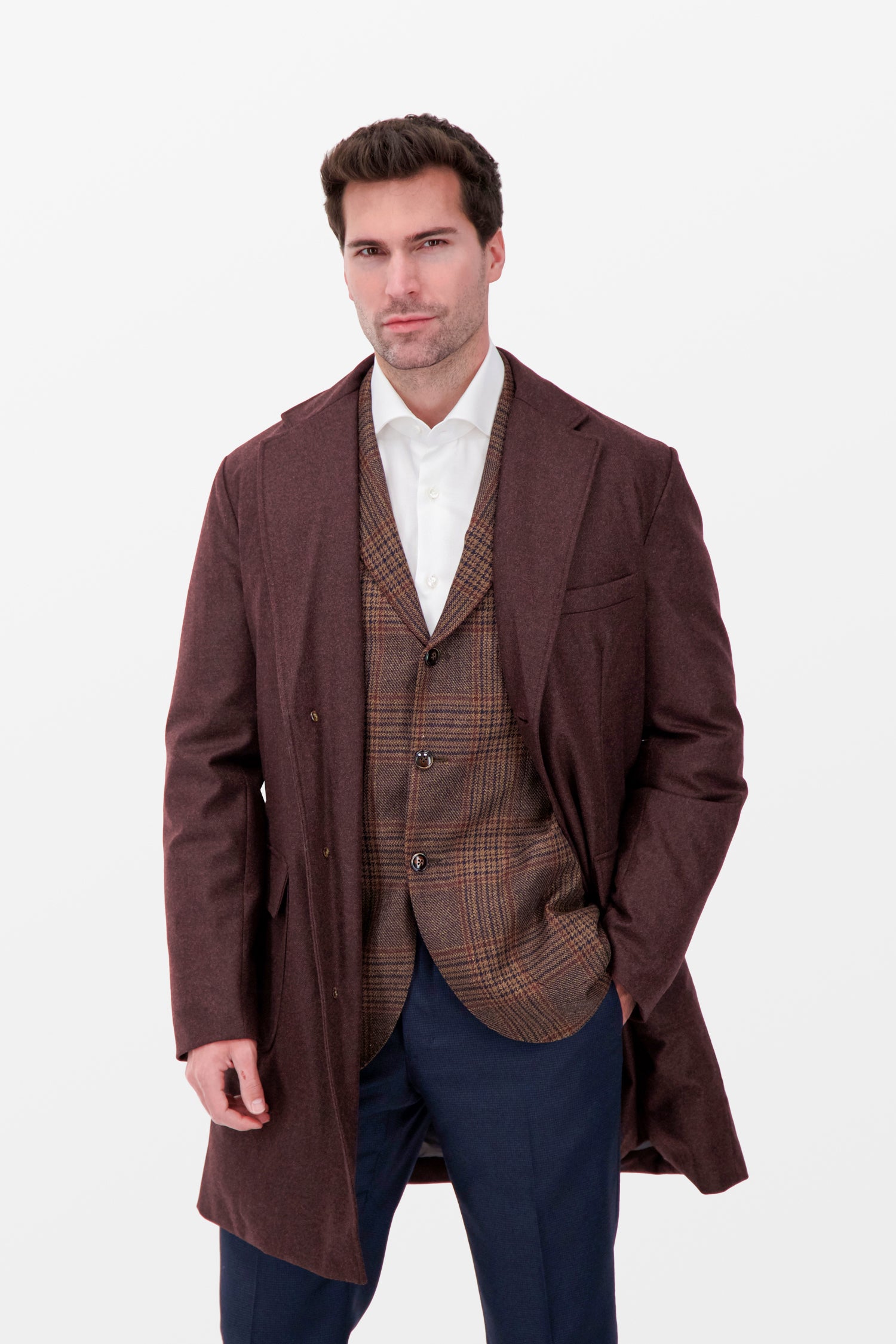 Barba Napoli Burgundy Spider Coat