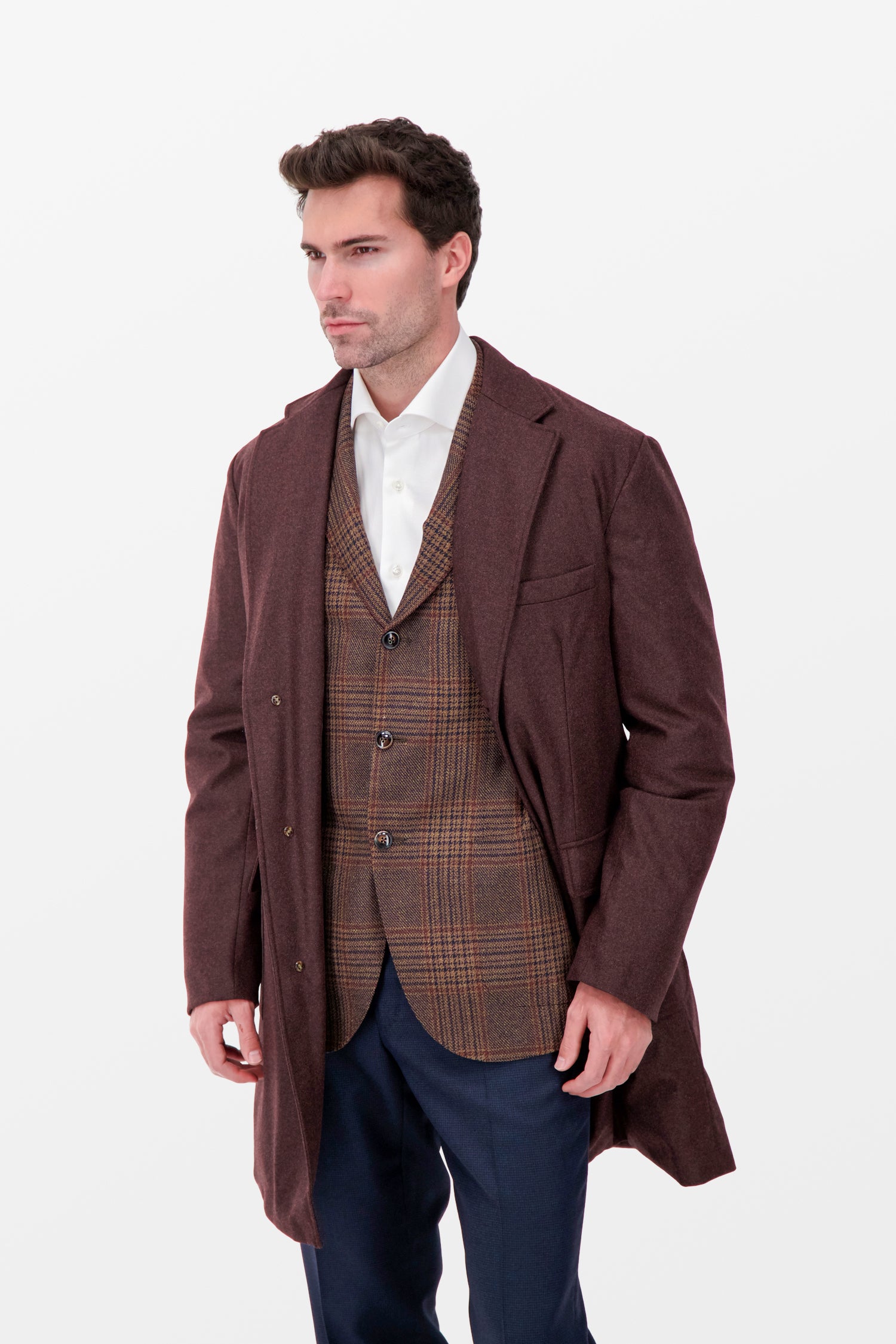 Barba Napoli Burgundy Spider Coat