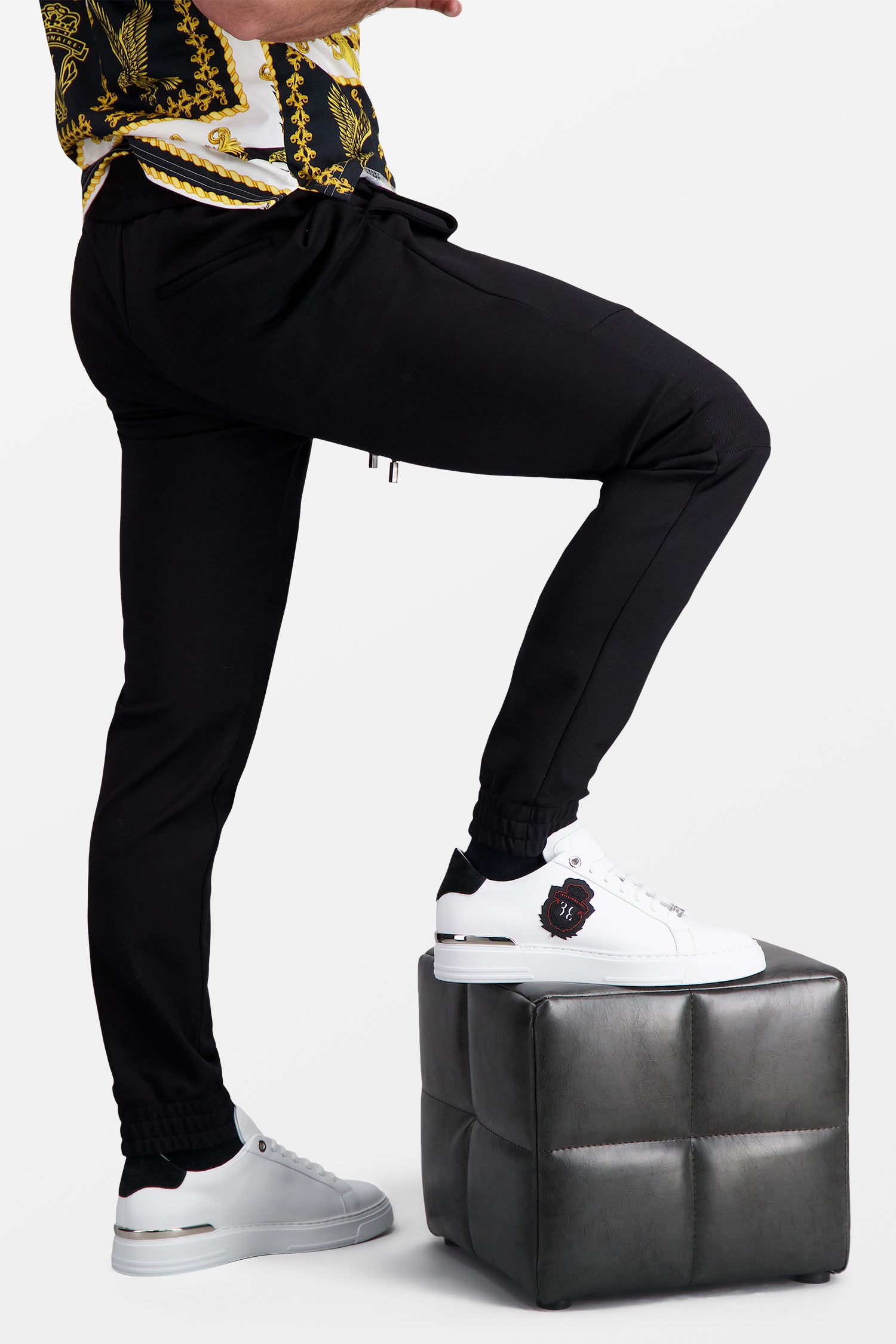 Billionaire Black Crest White Sneakers