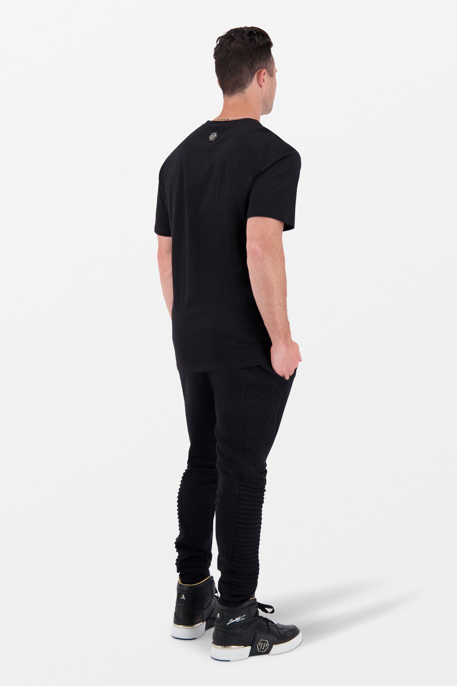 Philipp Plein Black Round Neck SS Lil’ $hark T-Shirt