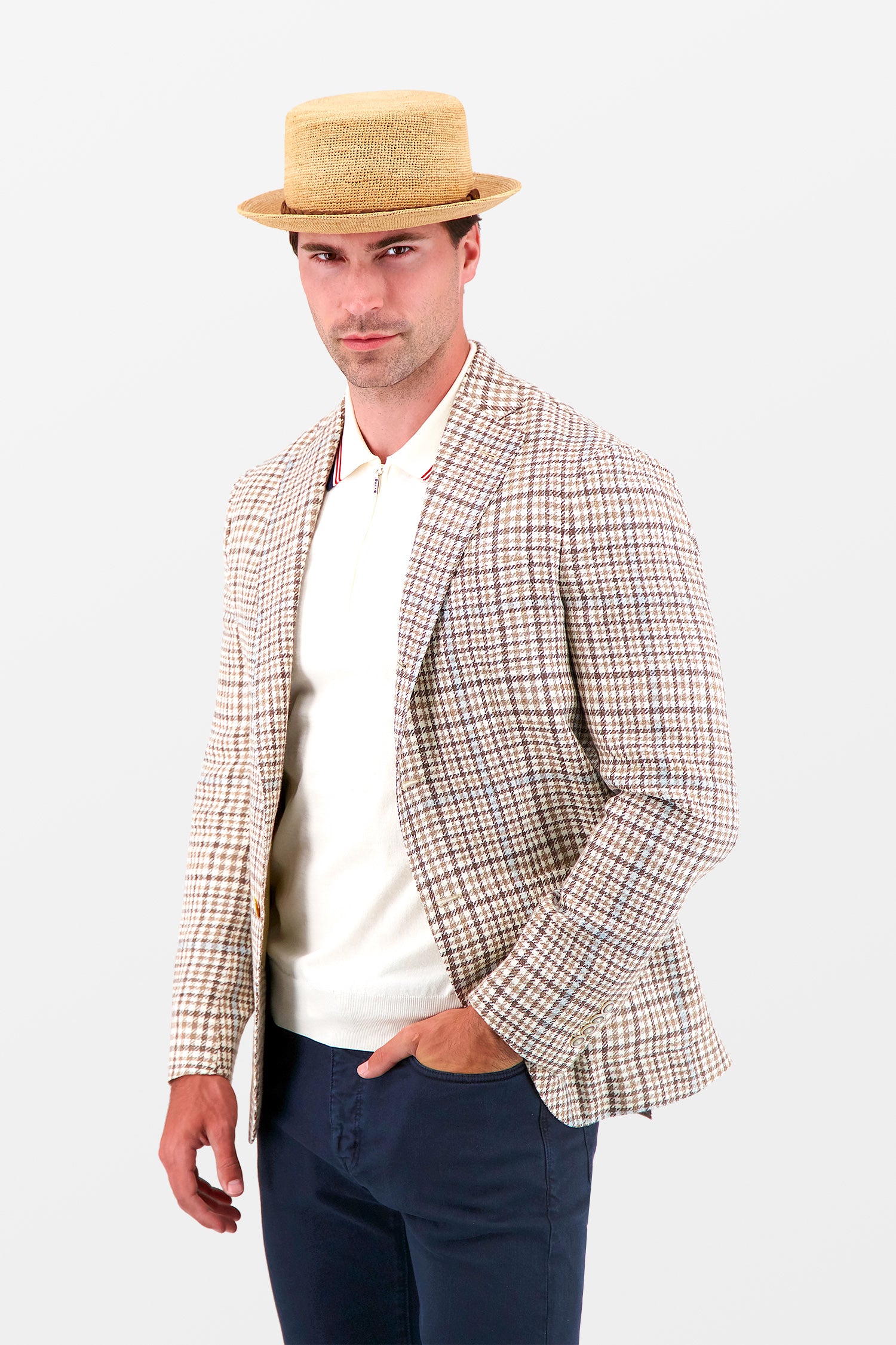 Borsalino Beige Bucket Crochet Rafia