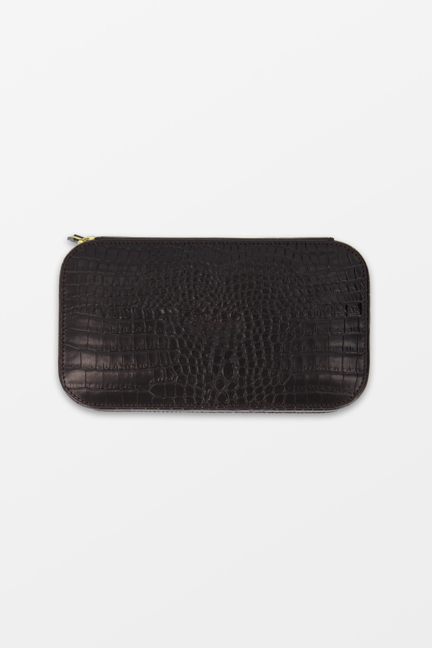 Rapport Brown Croco Brompton Three Cigar Case