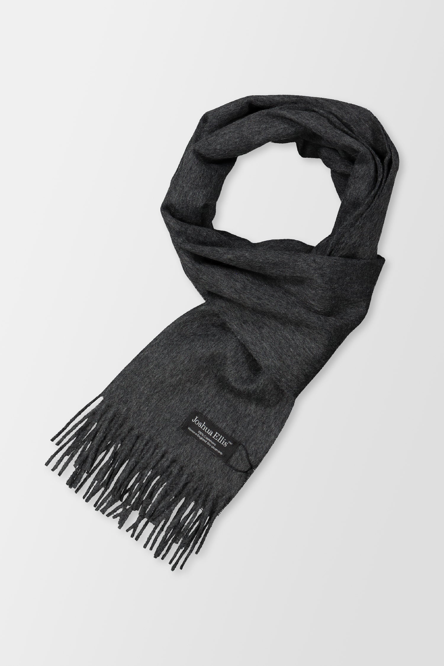 Joshua Ellis Mid Grey Classic Plain Brushed Scarf