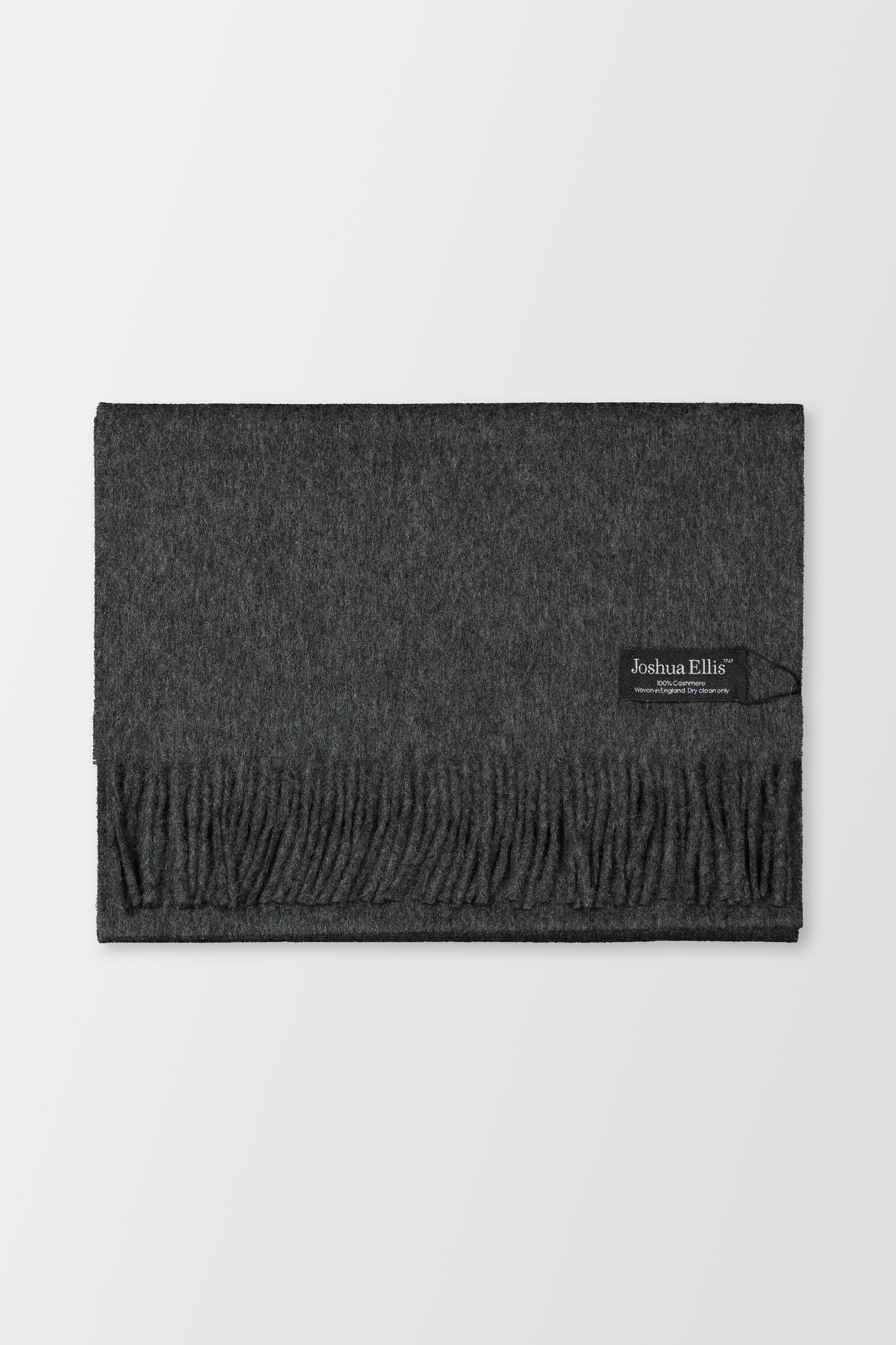 Joshua Ellis Mid Grey Classic Plain Brushed Scarf