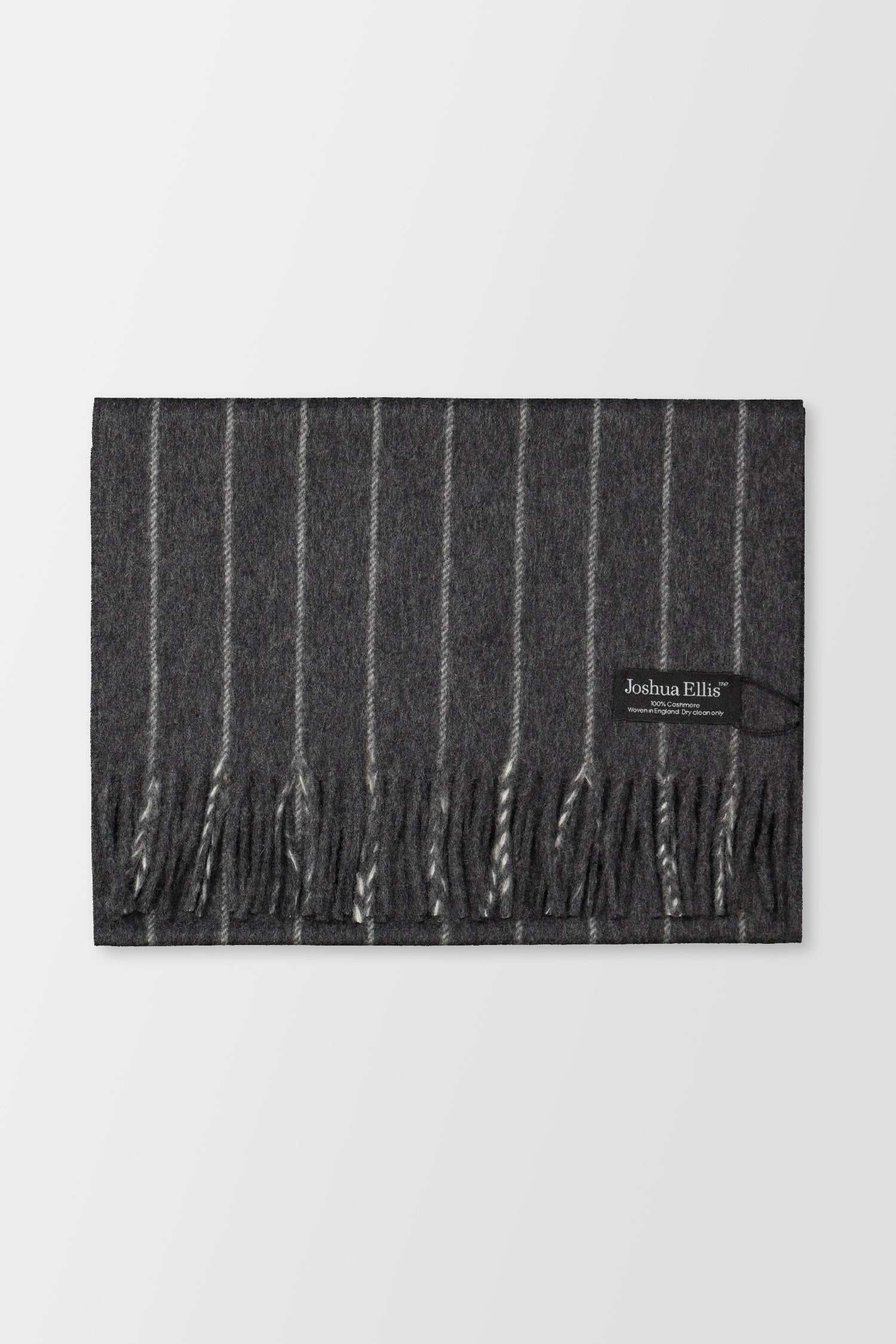 Joshua Ellis Mid Steel/White Grey Chalkstripe Scarf