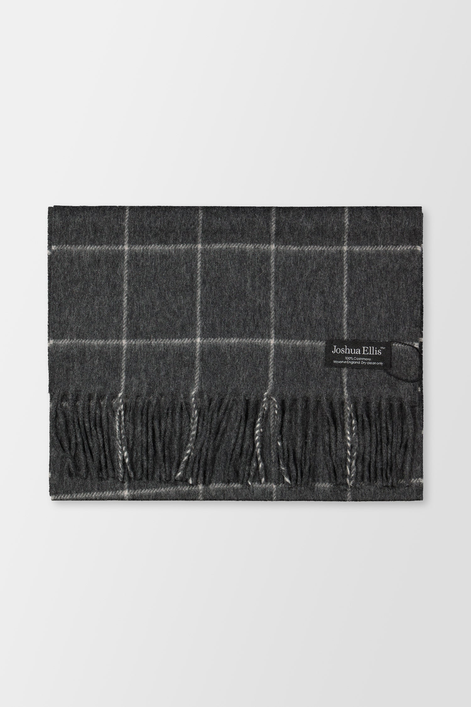 Joshua Ellis Mid Steel/White Grey Windowpane Scarf